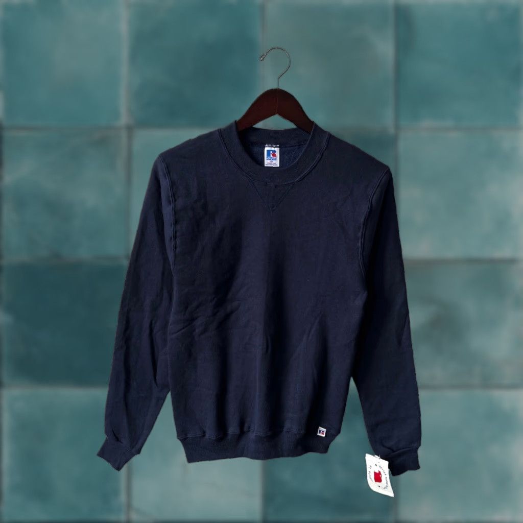 Russell Athletic VINTAGE Russell Athletic Sweatshirt Mens XS Navy Blue USA Made 80s Crewneck Pullover Cotton Blend NWT NOS Long Sleeve Redefined Size US XS / EU 42 / 0 - 1 Thumbnail