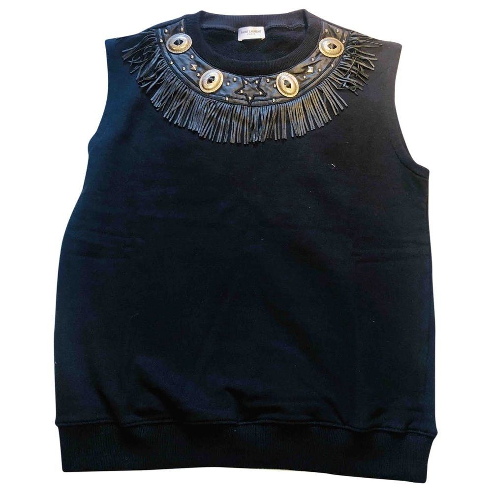 Saint Laurent Paris Crew Neck Western Sleeveless Sweater Vest with Tassel Detail Size US M / EU 48-50 / 2 - 1 Thumbnail