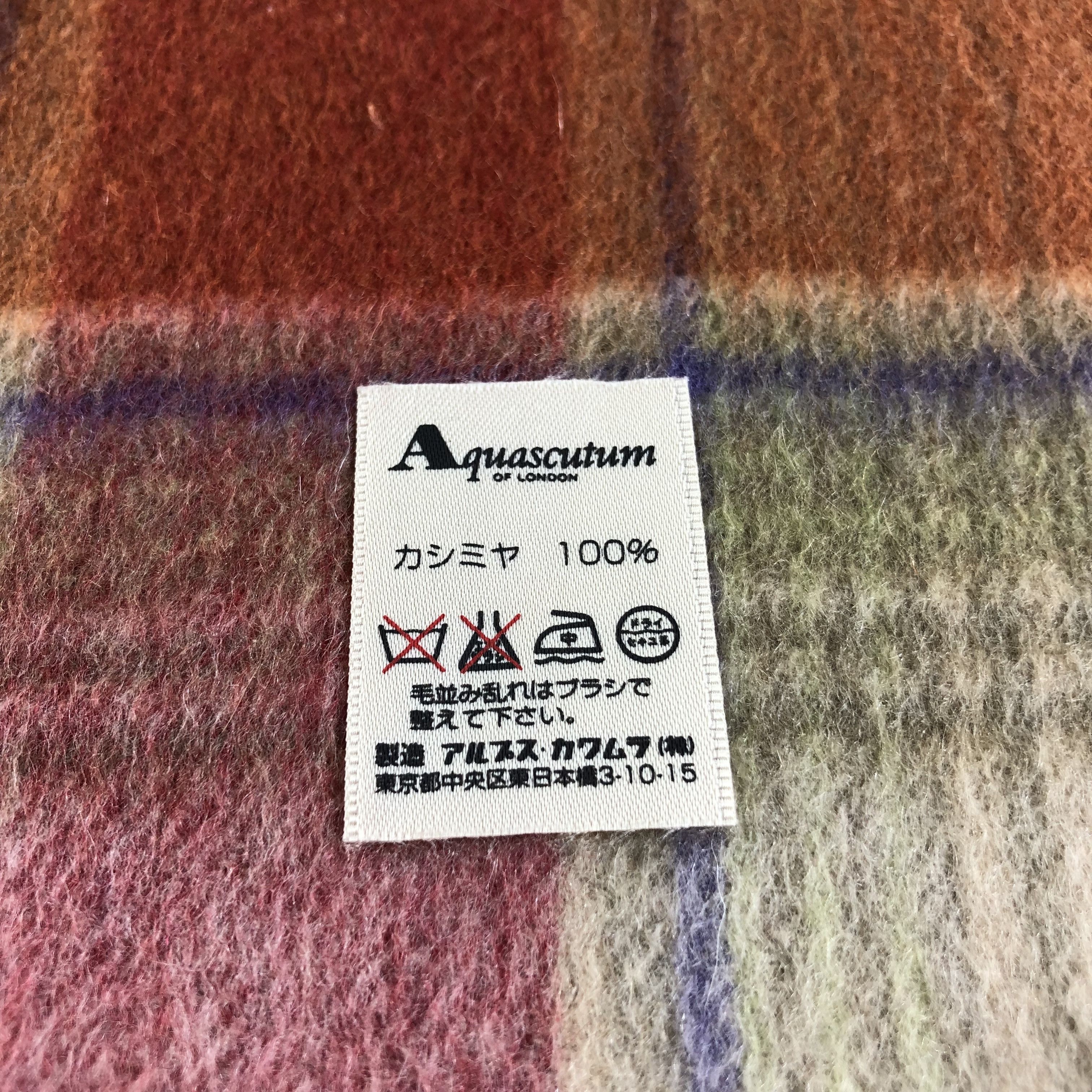 Aquascutum Aquascutum Tartan Cashmere Scarf Muffler V1307 Size ONE SIZE - 5 Thumbnail