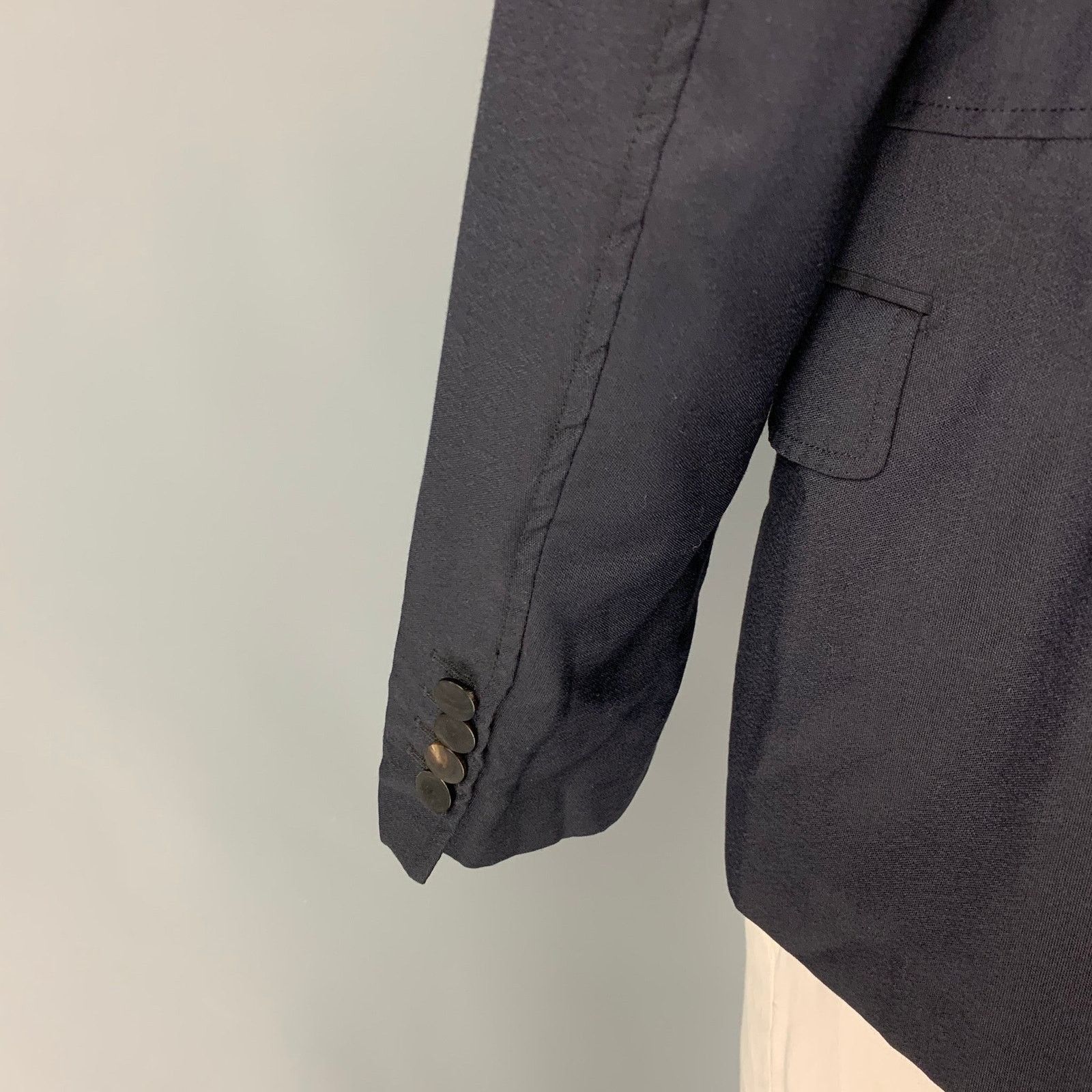 Lanvin LANVIN Size 42 Navy Cupro Notch Lapel Sport Coat Size 42R - 4 Thumbnail