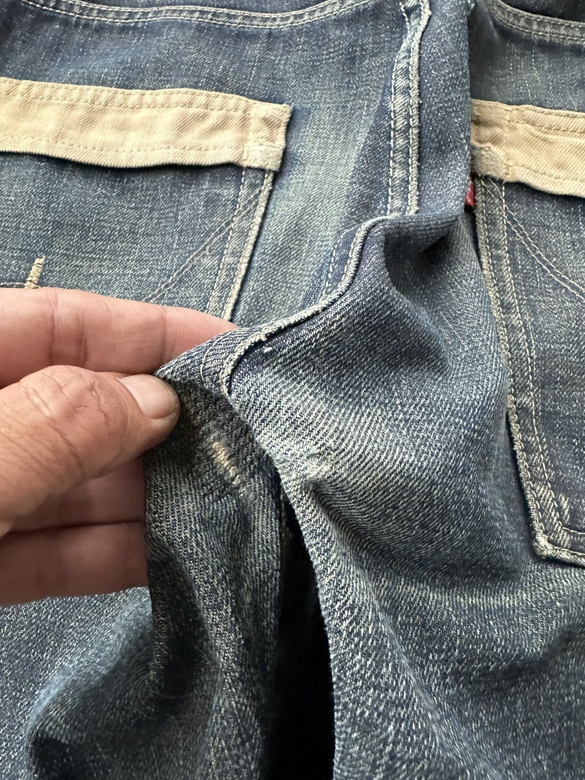 Edwin Vtg 90s Edwin Function Distressed Denim 33x33 D466 Size US 33 - 7 Thumbnail