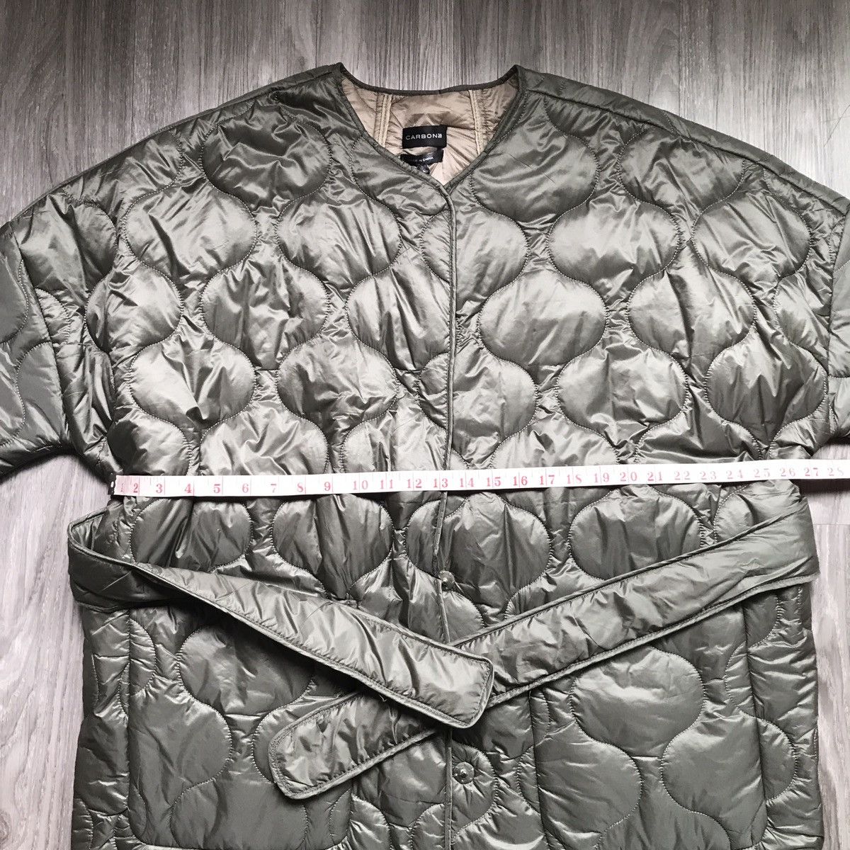 Carbon Carbon 38 Green Puffer Onion Quilted Jacket Womens Large Size L / US 10 / IT 46 - 6 Thumbnail