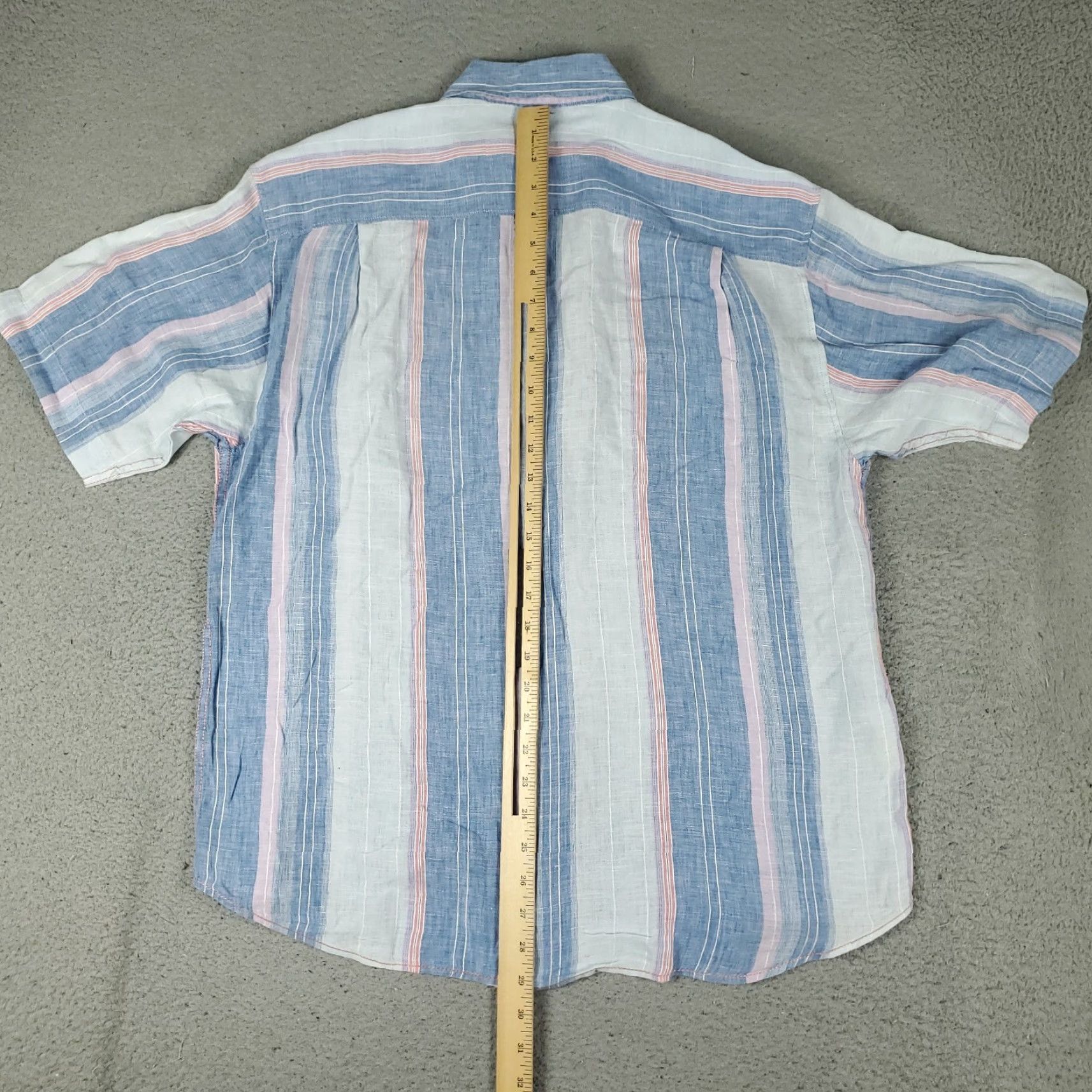 Tommy Bahama Tommy Bahama Shirt Mens M Blue Linen Button-Up Short Sleeve Striped Casual Wearable Adult Medium Size US M / EU 48-50 / 2 - 3 Thumbnail