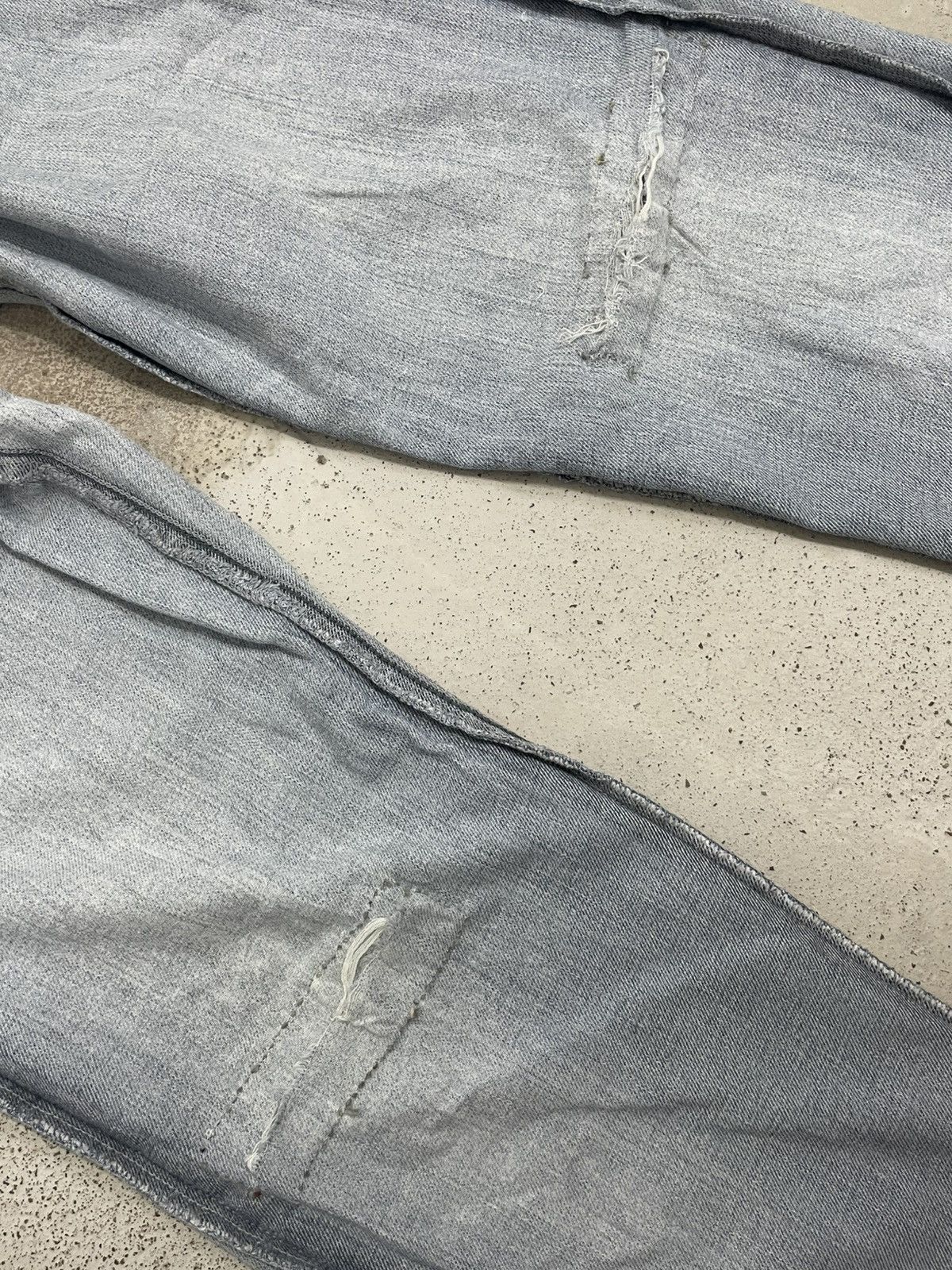 Edwin Low Rize Light Wash Soft Denim Distressed