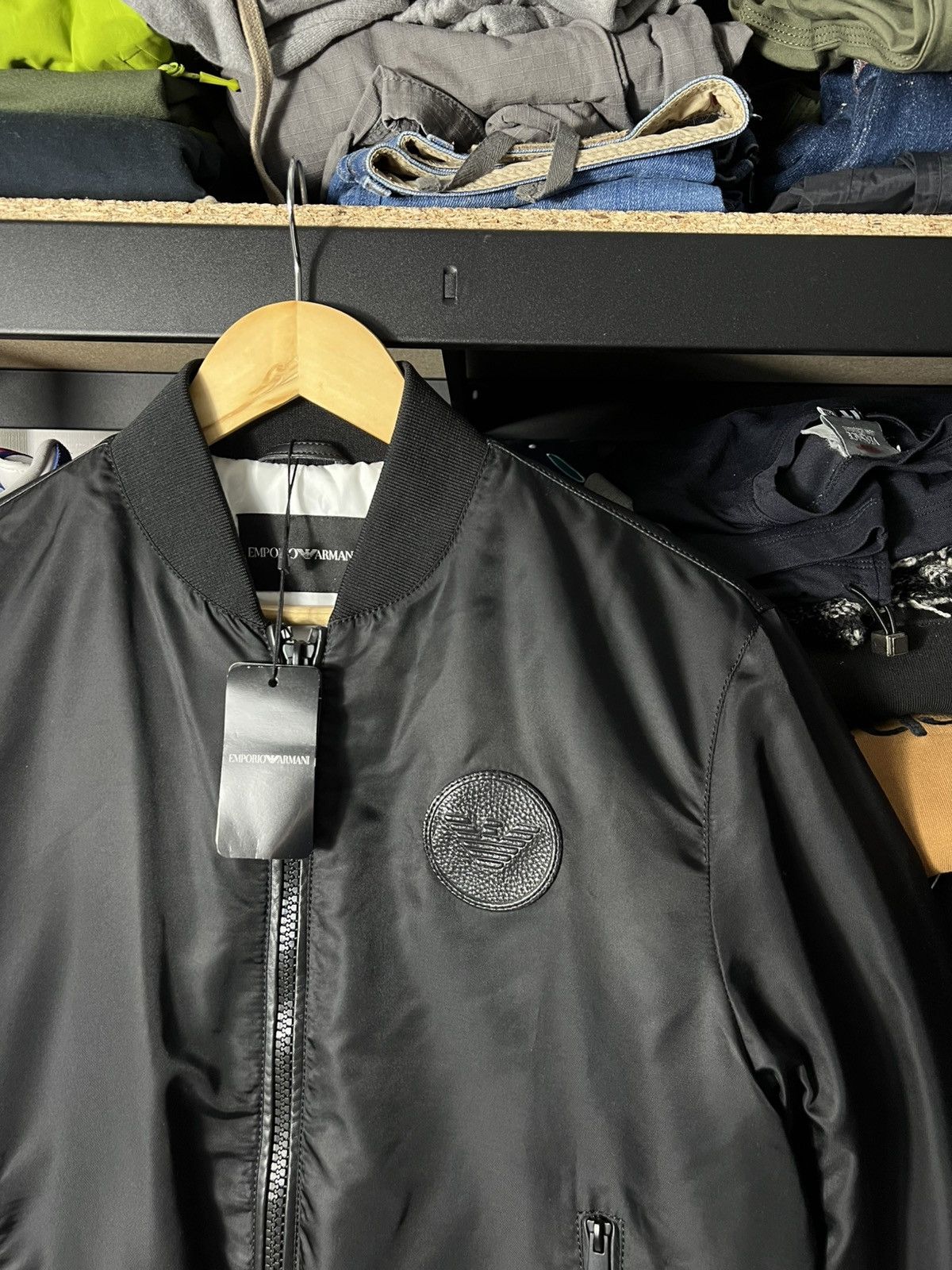 Emporio Armani 🖤 NWT Emporio Armani Reversible Leather Bomber — Black Size US M / EU 48-50 / 2 - 2 Thumbnail
