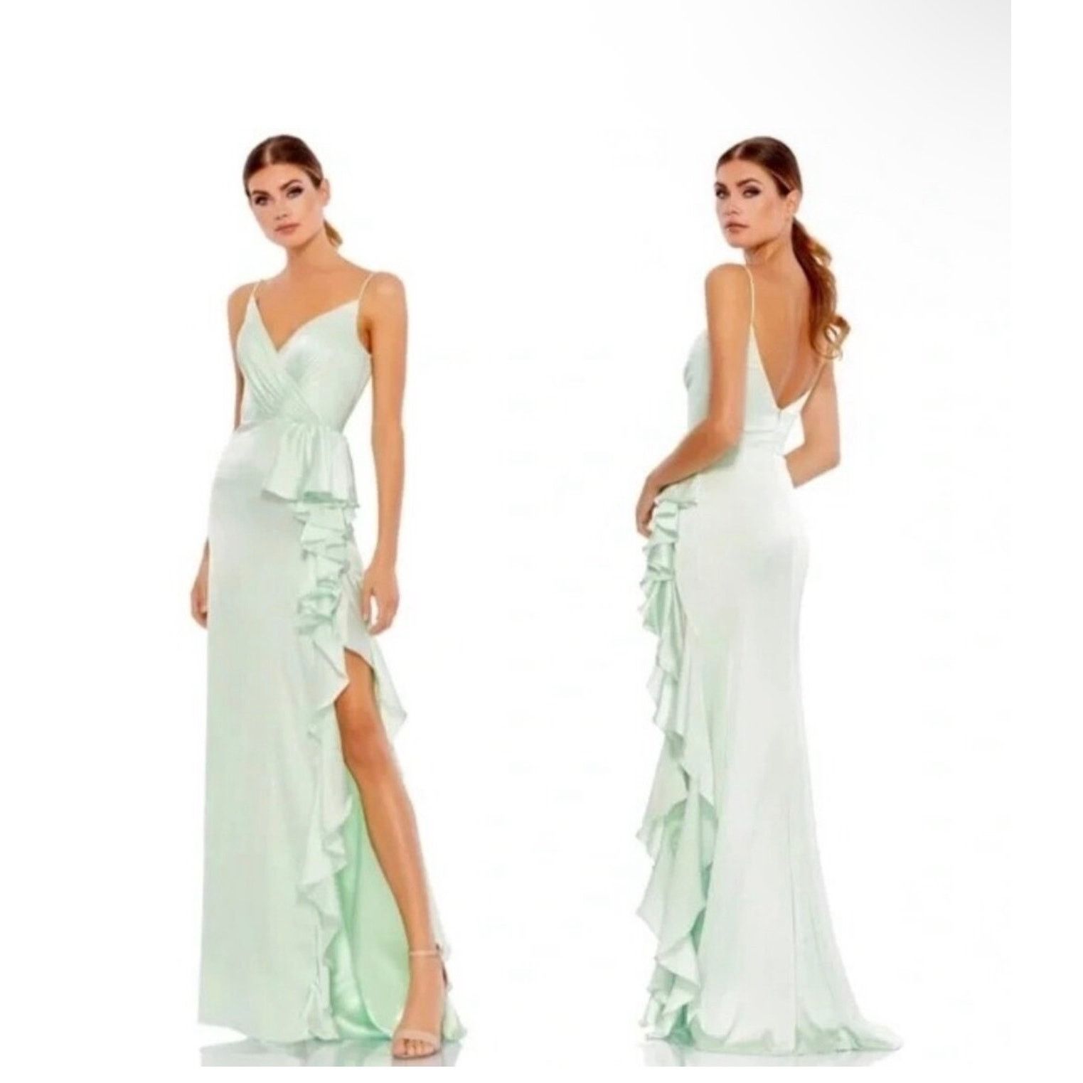 Mac Duggal MAC DUGGAL 12506 cocktail wrap periwinkle blue dress Size XS / US 0-2 / IT 36-38 - 1 Thumbnail