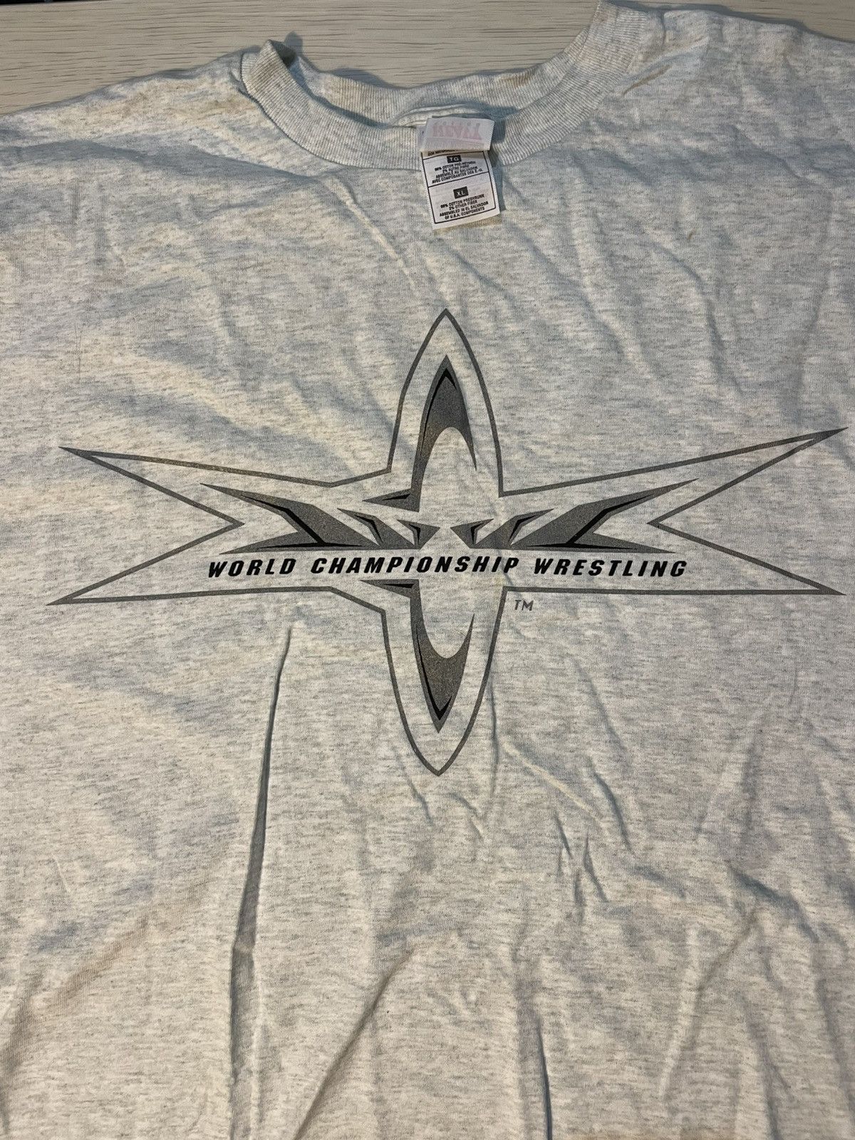 Vintage Vintage 1990s World Championship Wrestling CREW shirt WCW XL Size US XL / EU 56 / 4 - 7 Thumbnail
