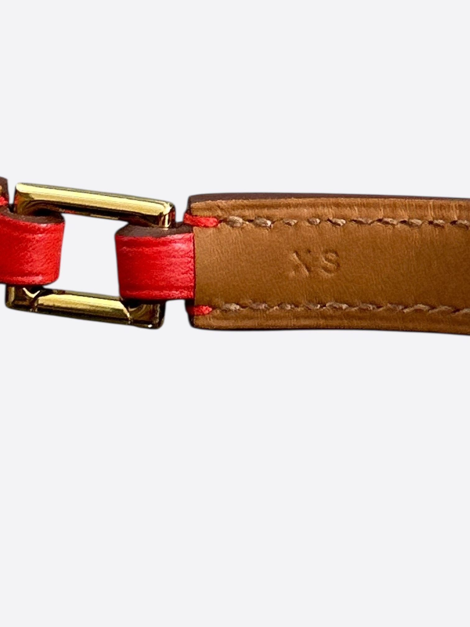 Hermes Hermes Red Swift & Gold Hardware Rivale Double Tour Bracelet Size ONE SIZE - 3 Thumbnail