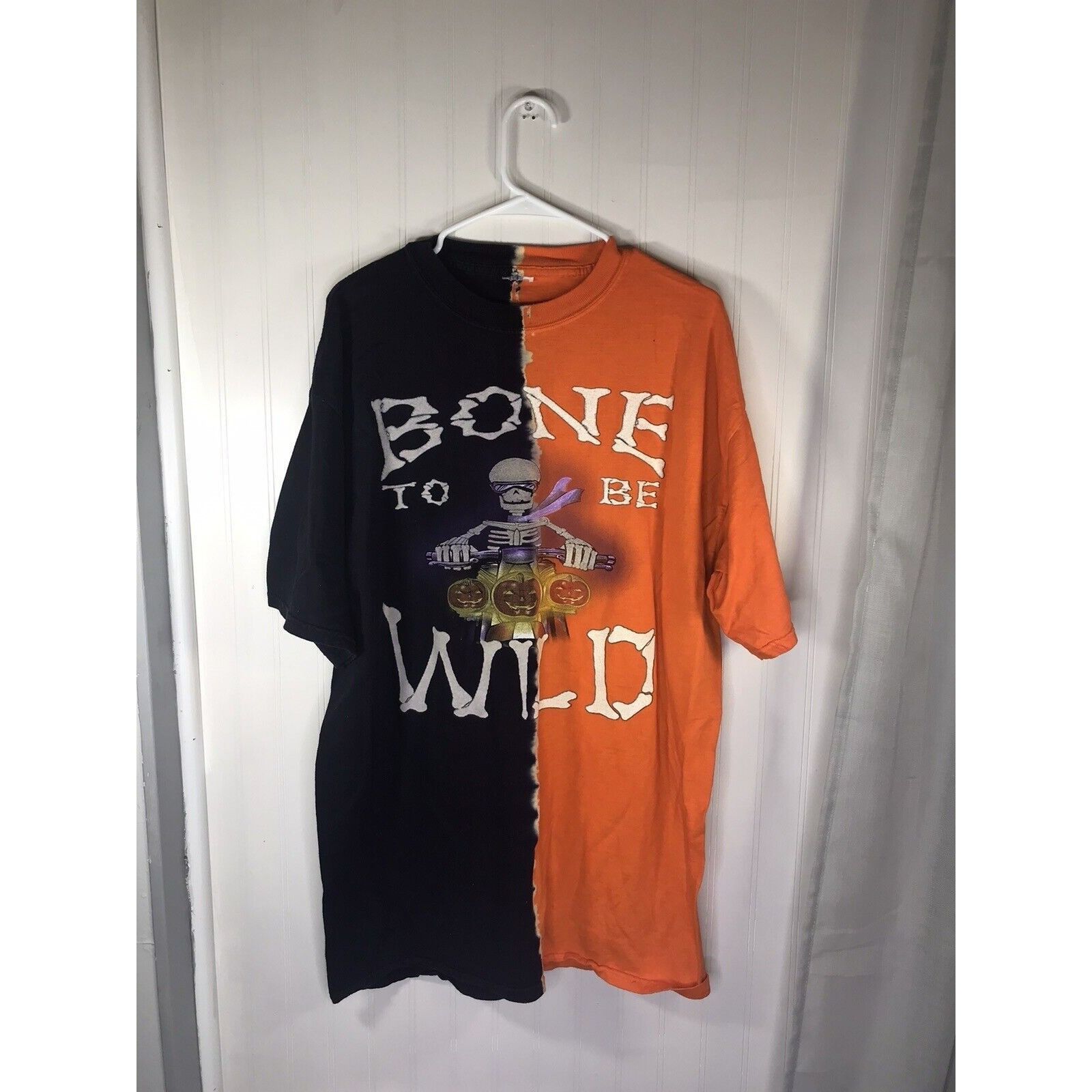 Vintage Vintage "Bone to be Wild" Skeleton Pumpkin Biker Motorcycle Size US XL / EU 56 / 4 - 1 Thumbnail