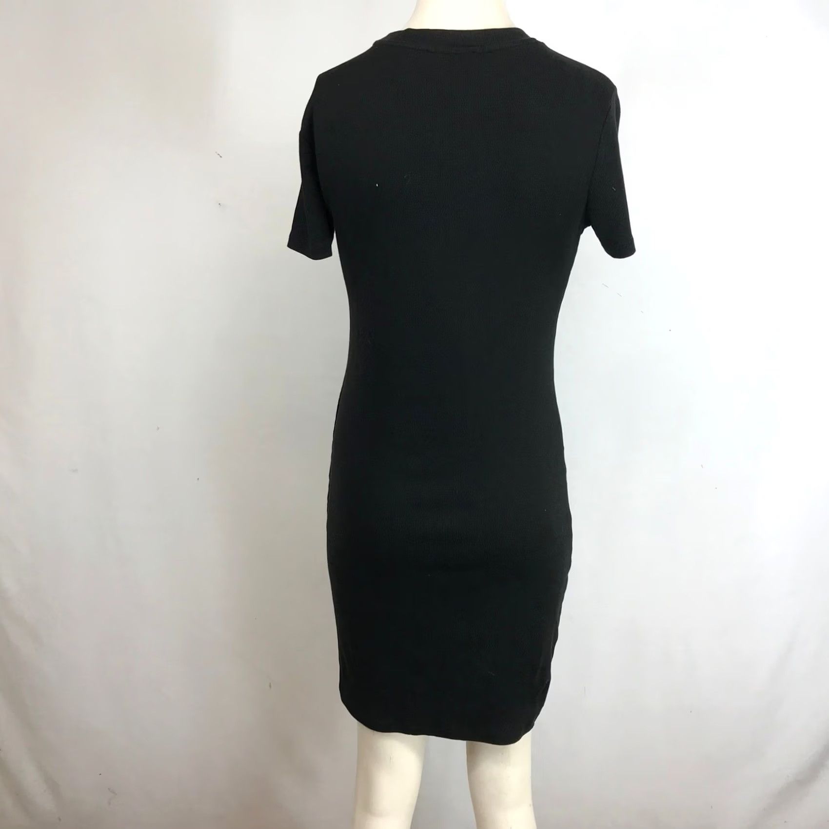 Zara ZARA Ribbed Knit Short Sleeve Midi Dress Black Size L Size 36" / US 14 / IT 50 - 5 Thumbnail