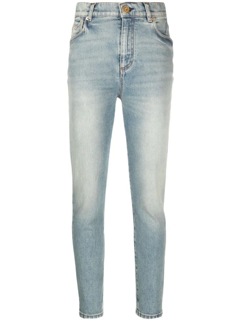 Balmain o1s1wg110825 Mid Rise Skinny Jeans in Indigo Blue Size 27" / US 4 / IT 40 - 1 Thumbnail