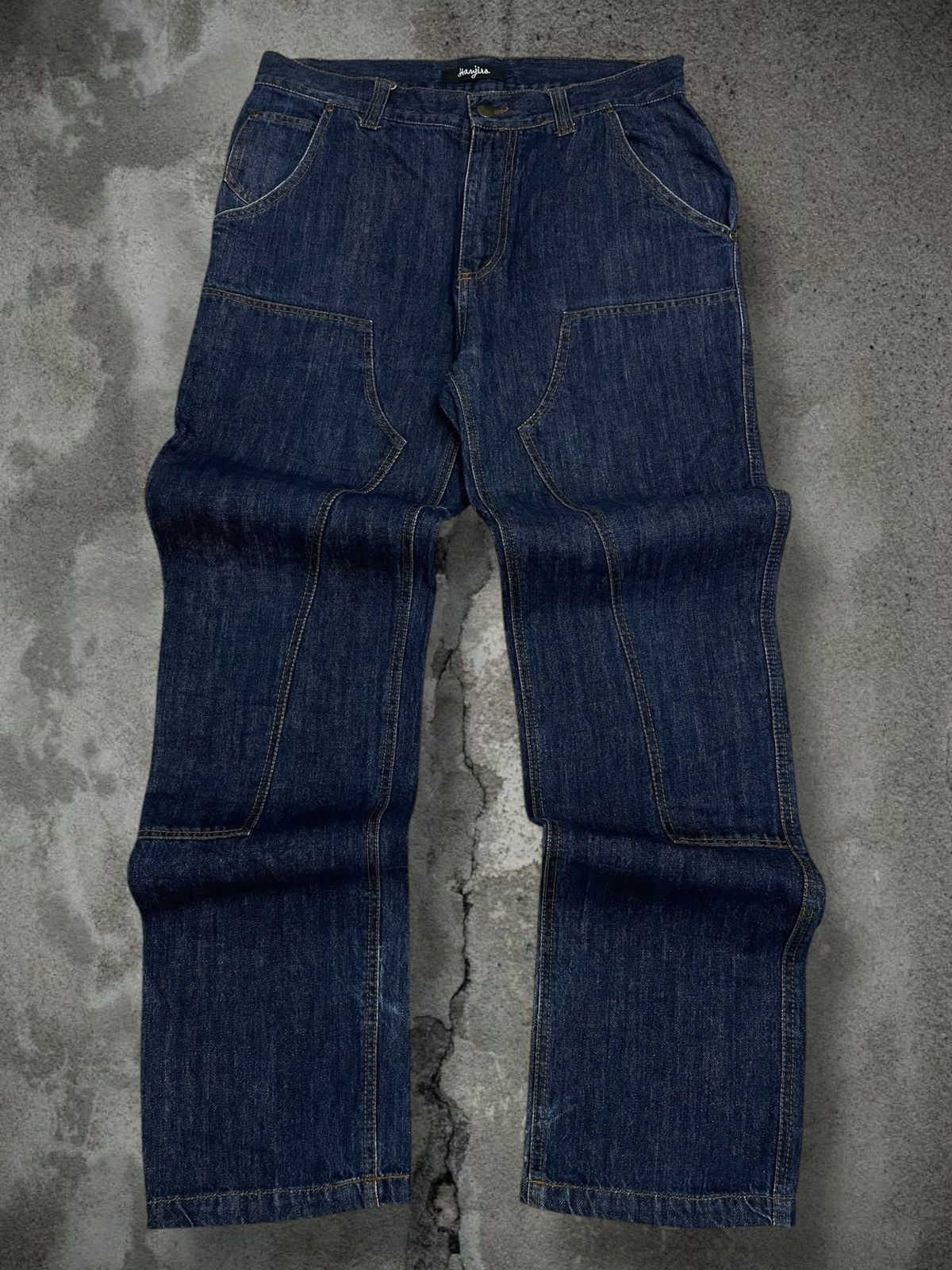 Japanese Brand Vintage Og Japan Designer Hanjiro Harajuku Double Knee Denim Size US 32 / EU 48 - 1 Thumbnail