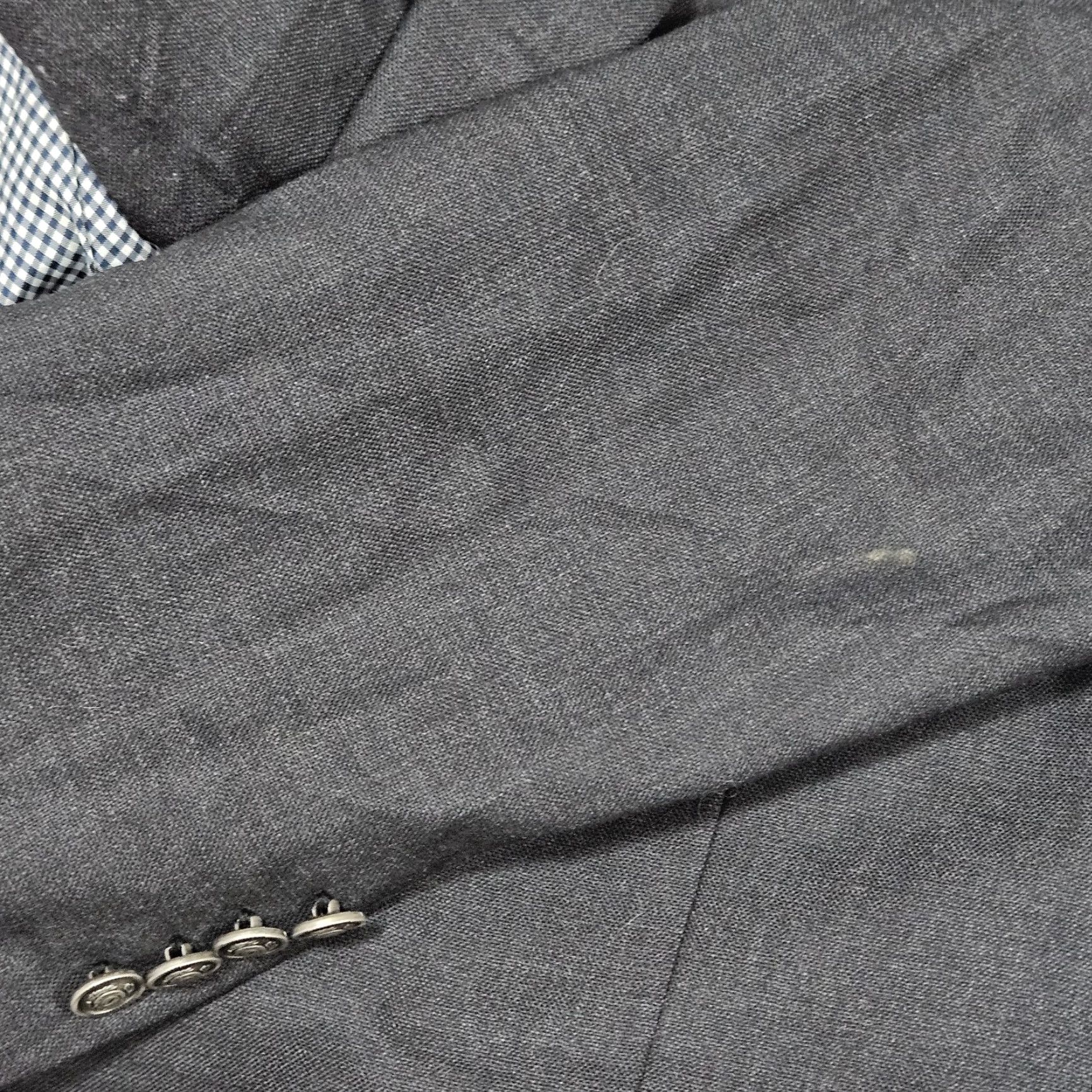Stafford Stafford Grey 100% Wool 2 Button Single Vented Notch Blazer Sport Coat 46R Mens Jacket Size 46R - 6 Thumbnail