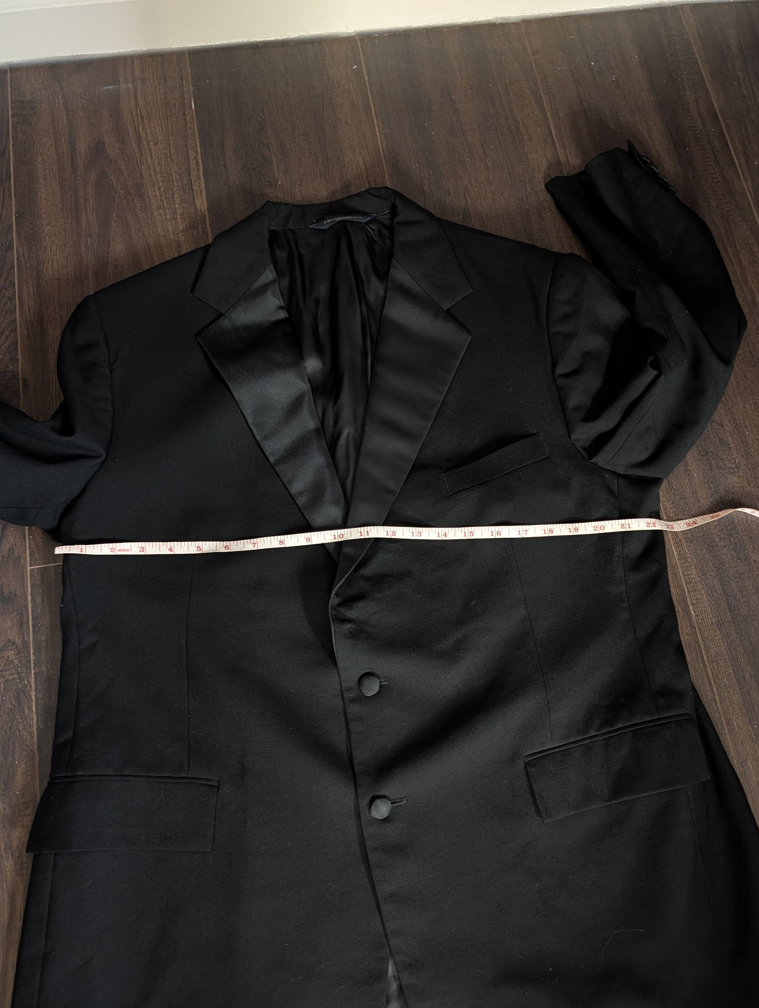 Polo Ralph Lauren Polo VTG MiUSA Black Satin Lapel Tuxedo Jacket 46R Size 46R - 15 Thumbnail
