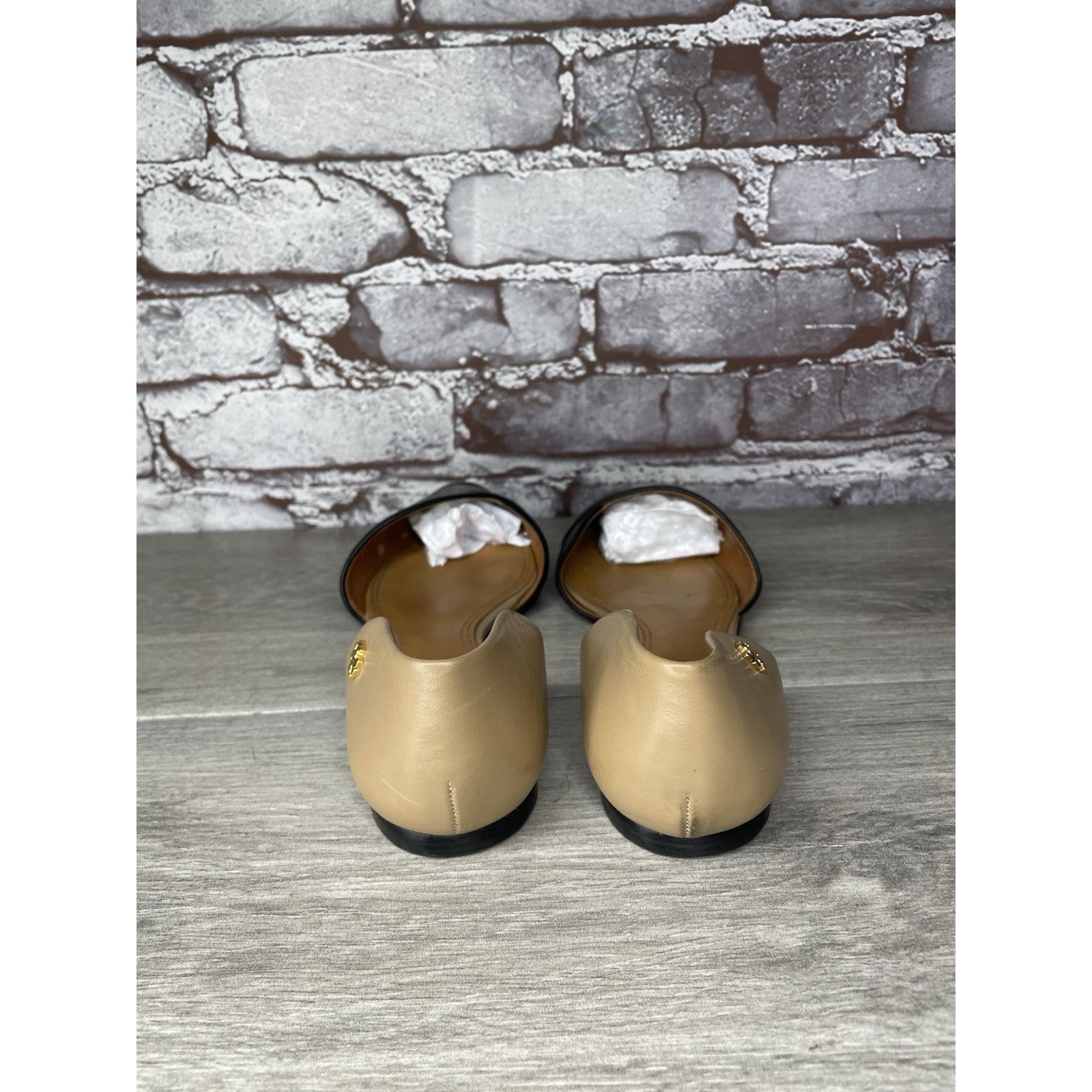 Tory Burch Tory Burch Viv D'Orsay Black Nude Leather Pointed Toe Flats Size US 7 / IT 37 - 5 Thumbnail