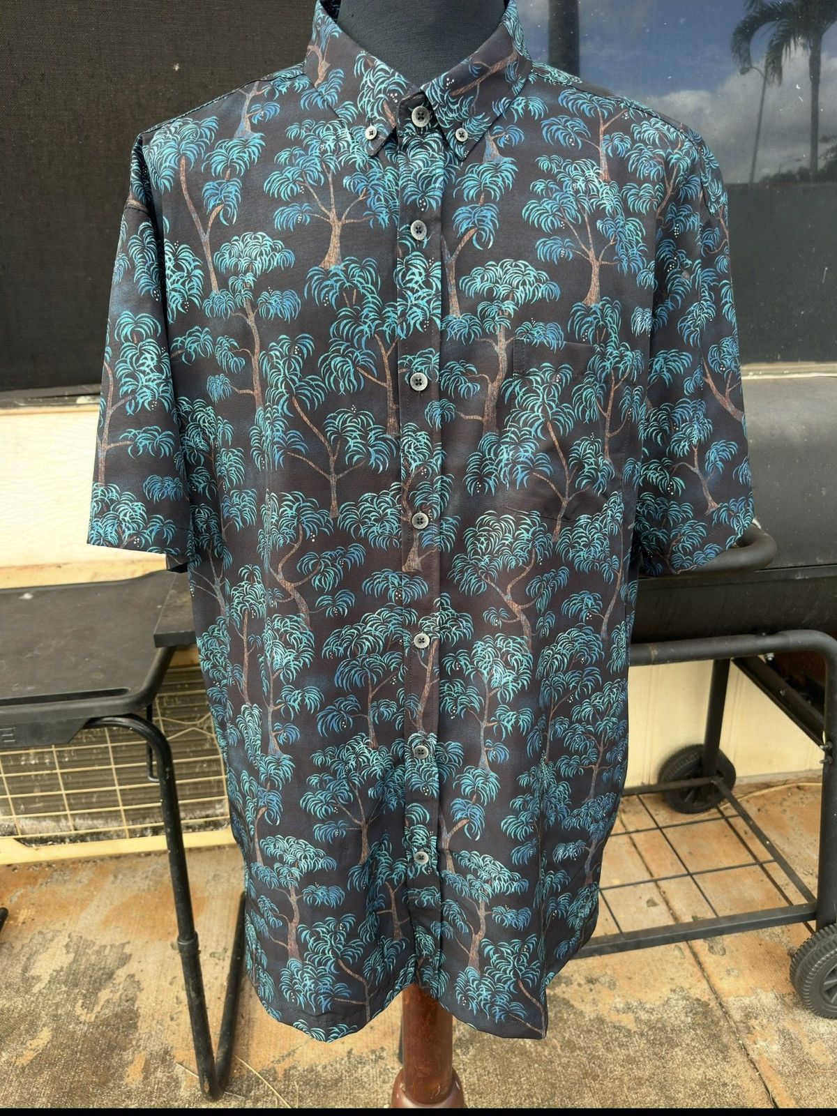 Kahala PreOwned Kahala Hawaiian Print Black/Green Men's 2XL Size US XXL / EU 58 / 5 - 1 Thumbnail