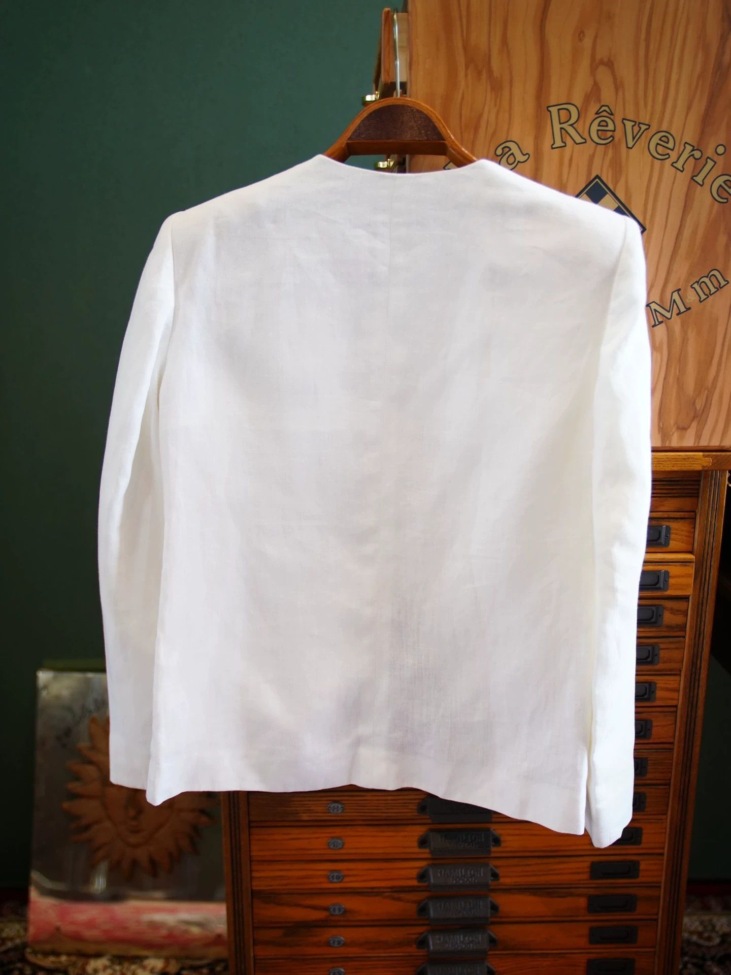Hermes Hermes Vtg White Linen Crew Neck 3-Button Blazer Size M / US 6-8 / IT 42-44 - 3 Thumbnail