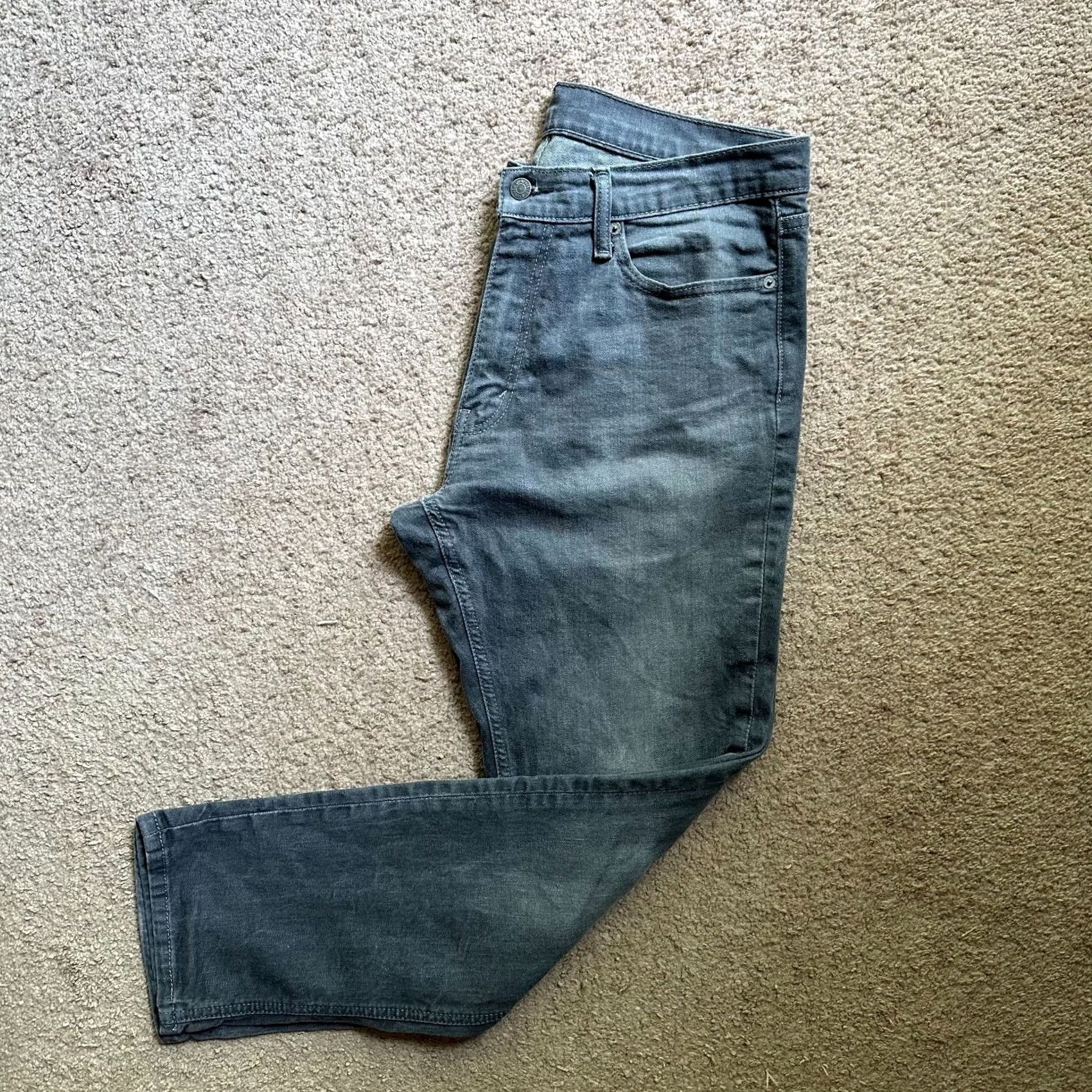 Levi's Levi's Jeans Mens 34x31 Slim Straight Mid Rise Grey Light Wash Denim Size US 34 / EU 50 - 2 Thumbnail