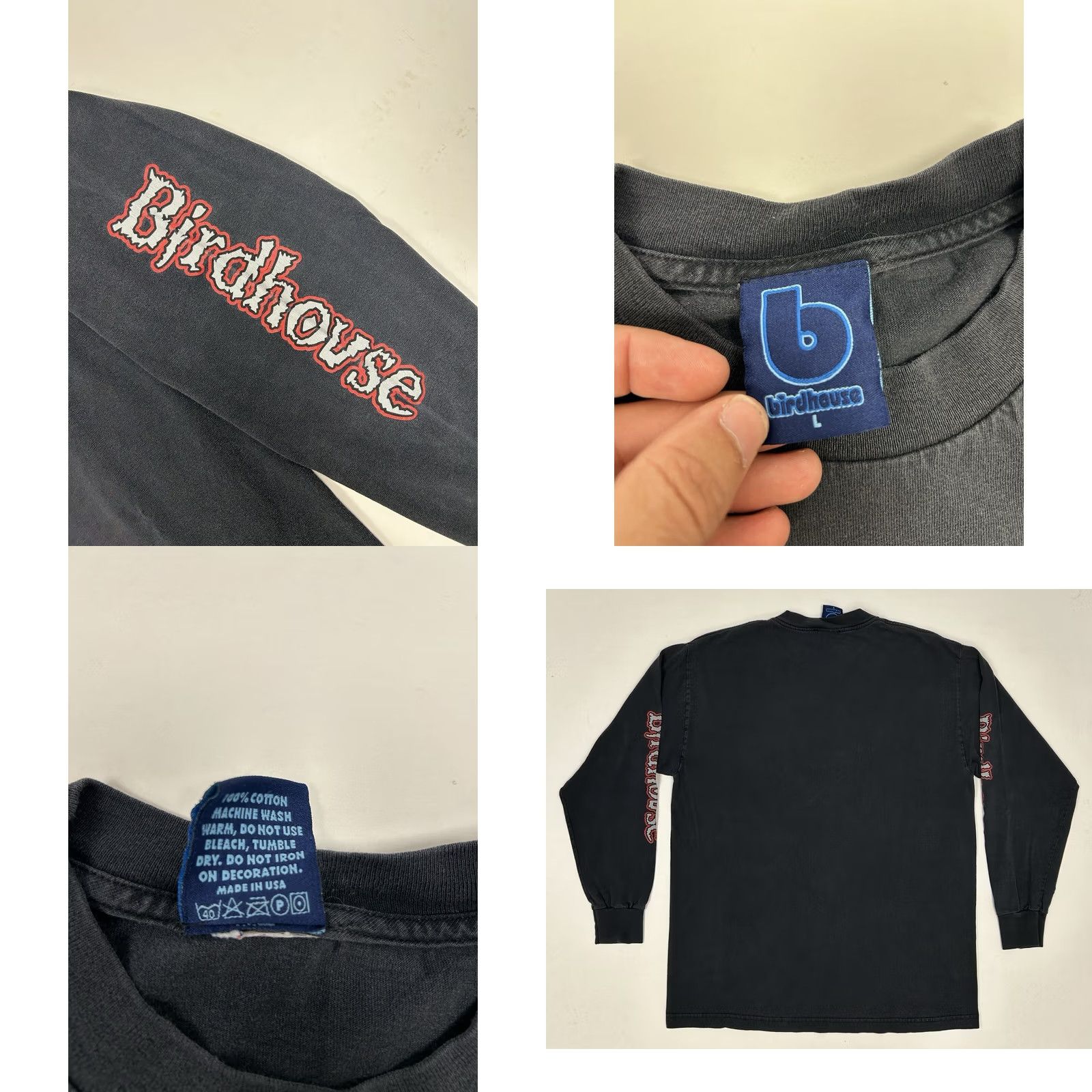Vintage VINTAGE Birdhouse Mens L Black Skateboards Tony Hawk Pterodactyl Skate Long Sleeve Size US L / EU 52-54 / 3 - 8 Thumbnail