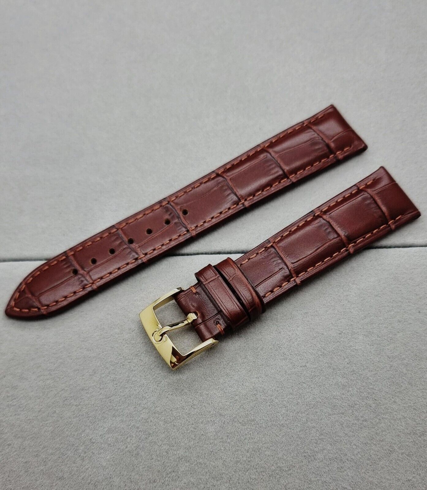 Omega - 18Mm Omega Genuine Leather Watch Strap in Brown, Men's