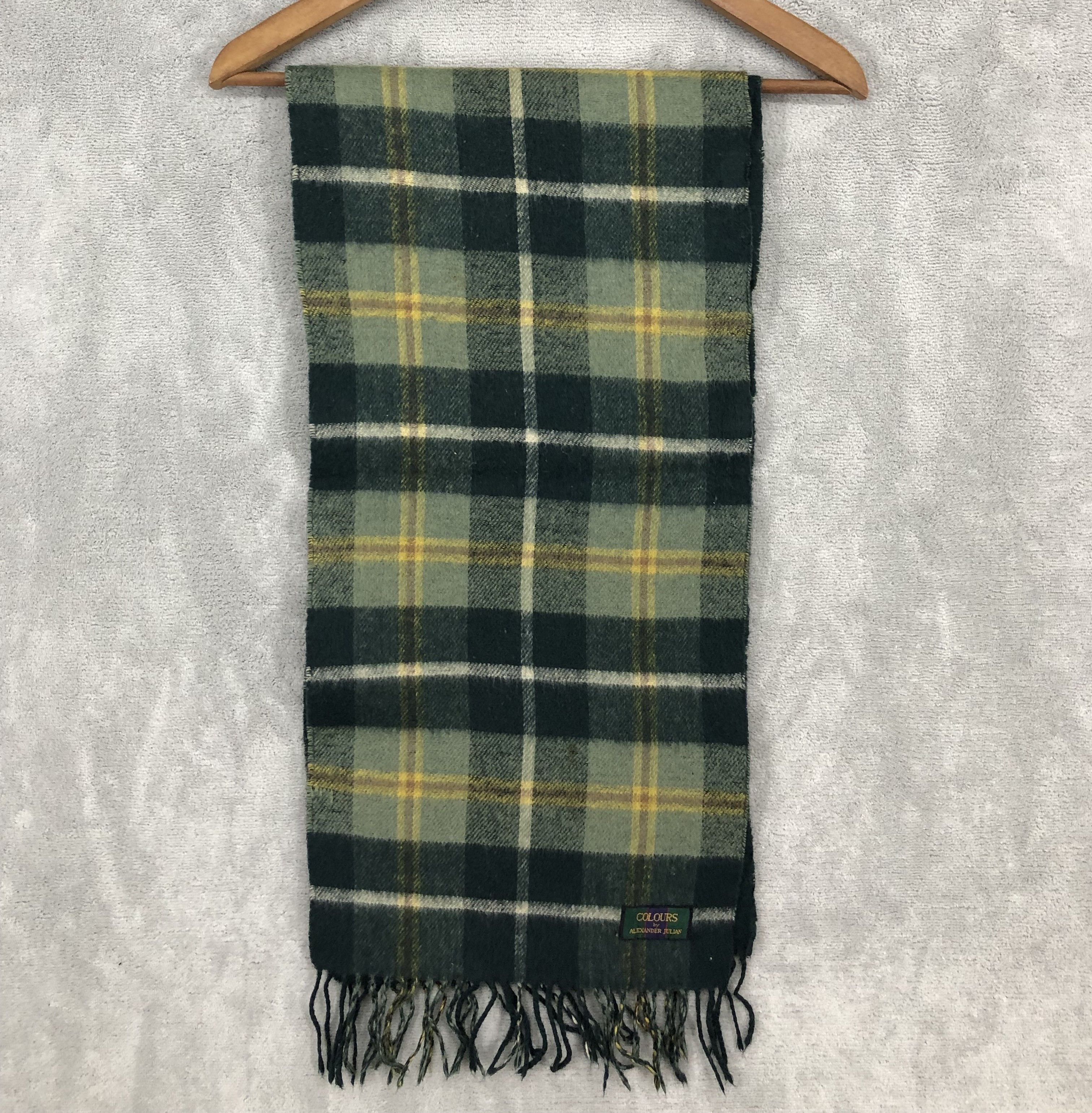 image of Alexander Julian Multicolor Checkered Scarf Muffler, Men's