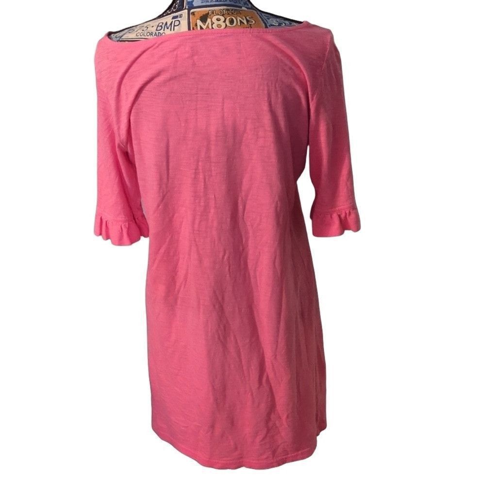 Lilly Pulitzer Lilly Pulitzer Ruffled 1/2 Sleeve Pink Mini Dress Size Med. Size M / US 6-8 / IT 42-44 - 8 Thumbnail