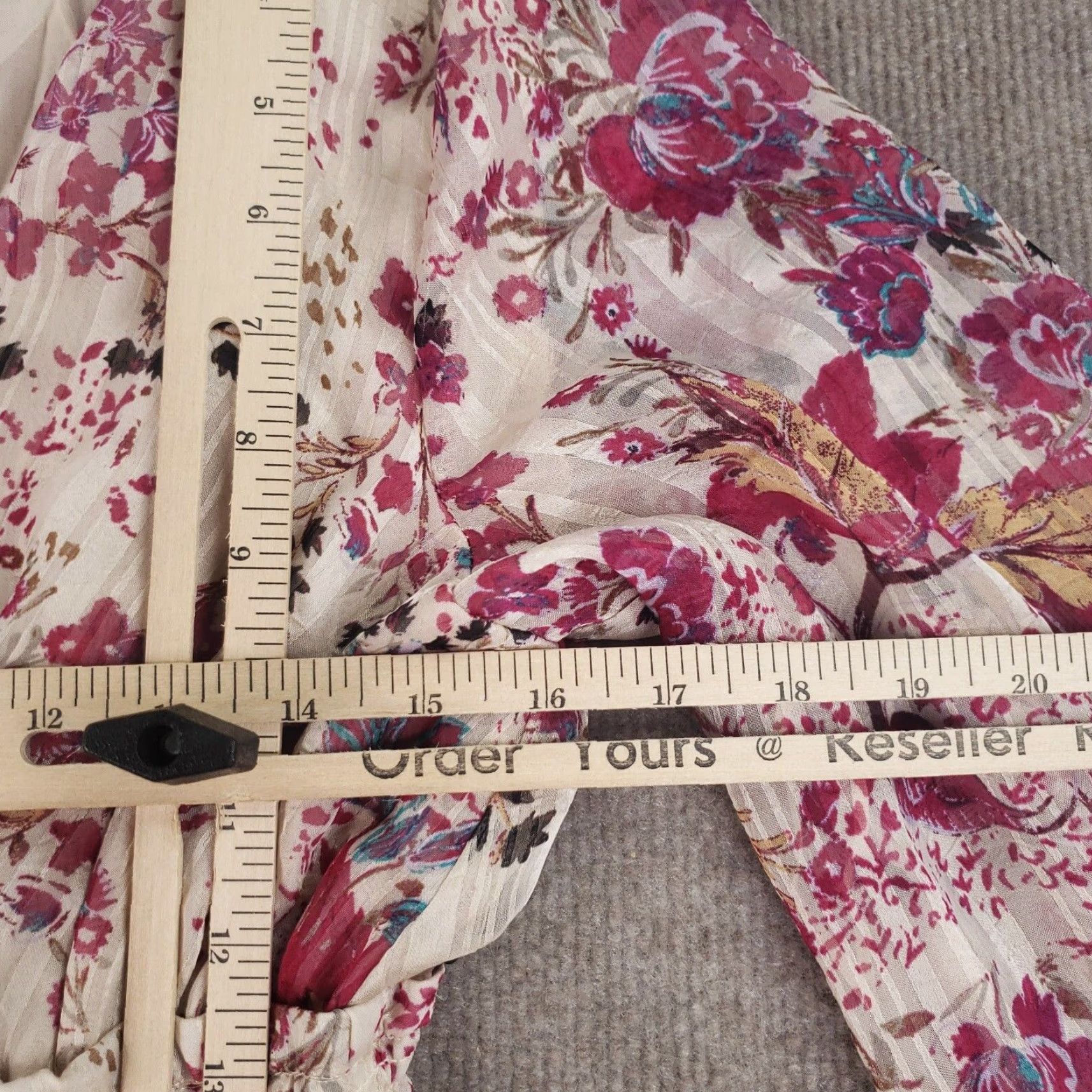 Free People Free People Cream Combo Dress Womens Medium Pink Smocked Waist Sheer Sleeve Size M / US 6-8 / IT 42-44 - 3 Thumbnail