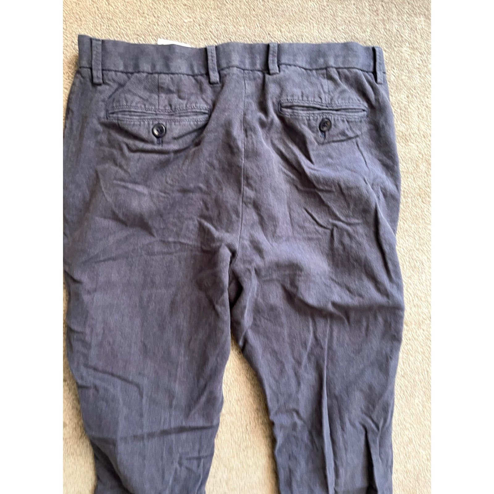 Banana Republic Banana Republic Kentfield Pant Straight Fit Dress Chino 34x27 Blue Solid Casual Formal Party/Cocktail Travel Men) Size US 34 / EU 50 - 4 Thumbnail