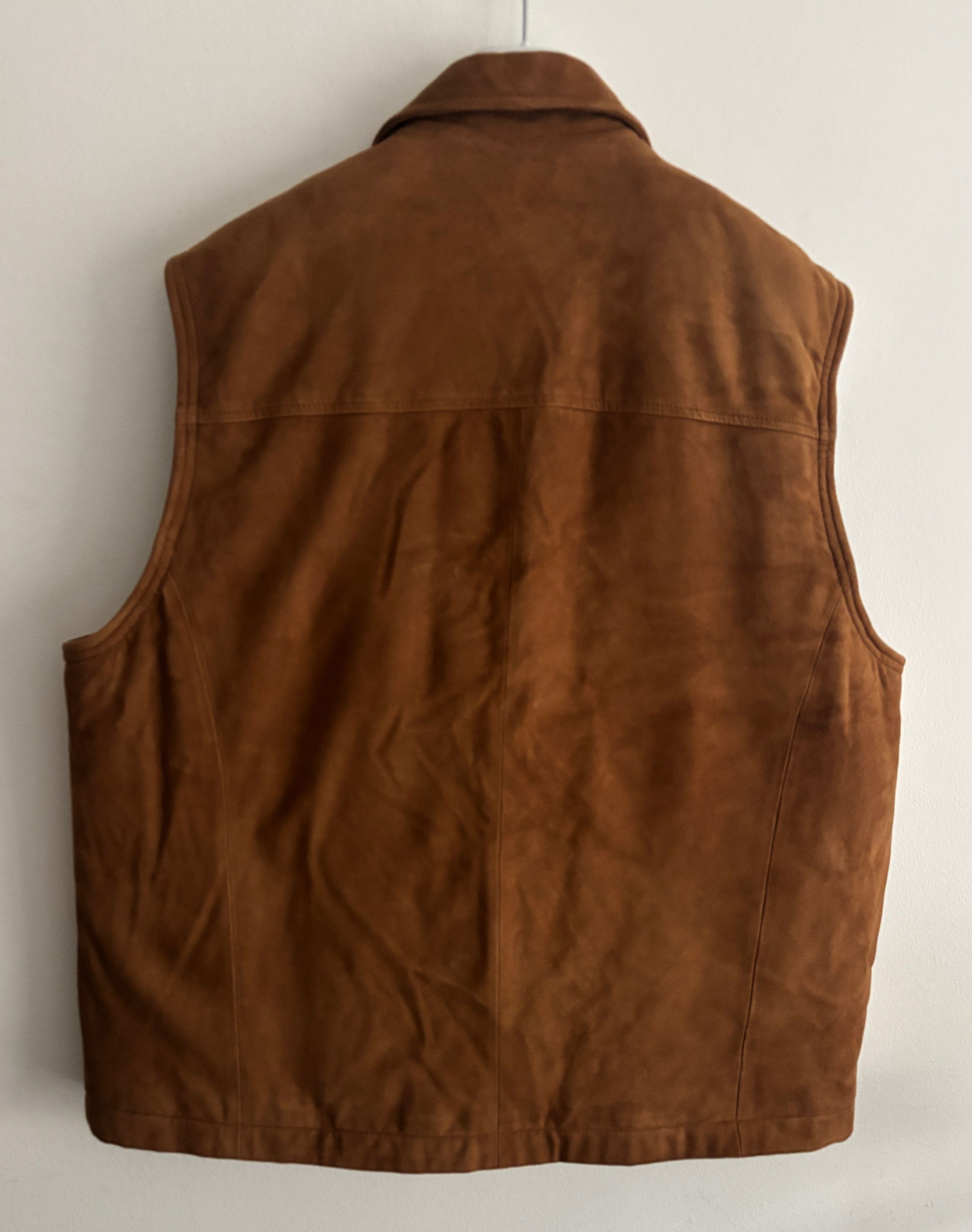 Brooks Brothers $495 Zippered Tan/ Brown Suede Leather Down Vest - Large Size US L / EU 52-54 / 3 - 8 Thumbnail
