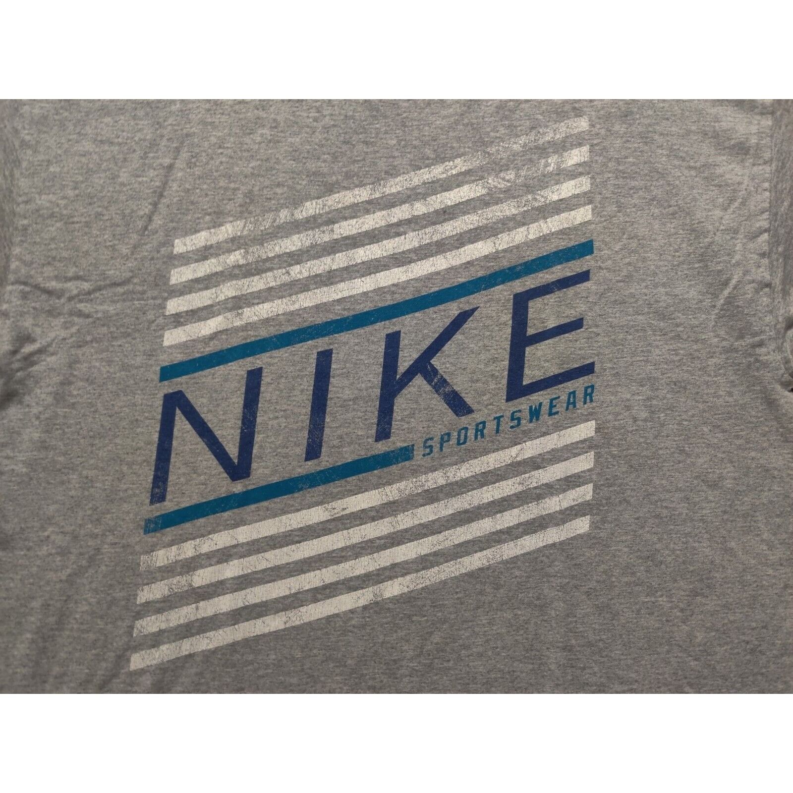 Nike Nike Shirt Adult Mens XL Gray Blue Sportswear Spell Out Size US XL / EU 56 / 4 - 2 Thumbnail