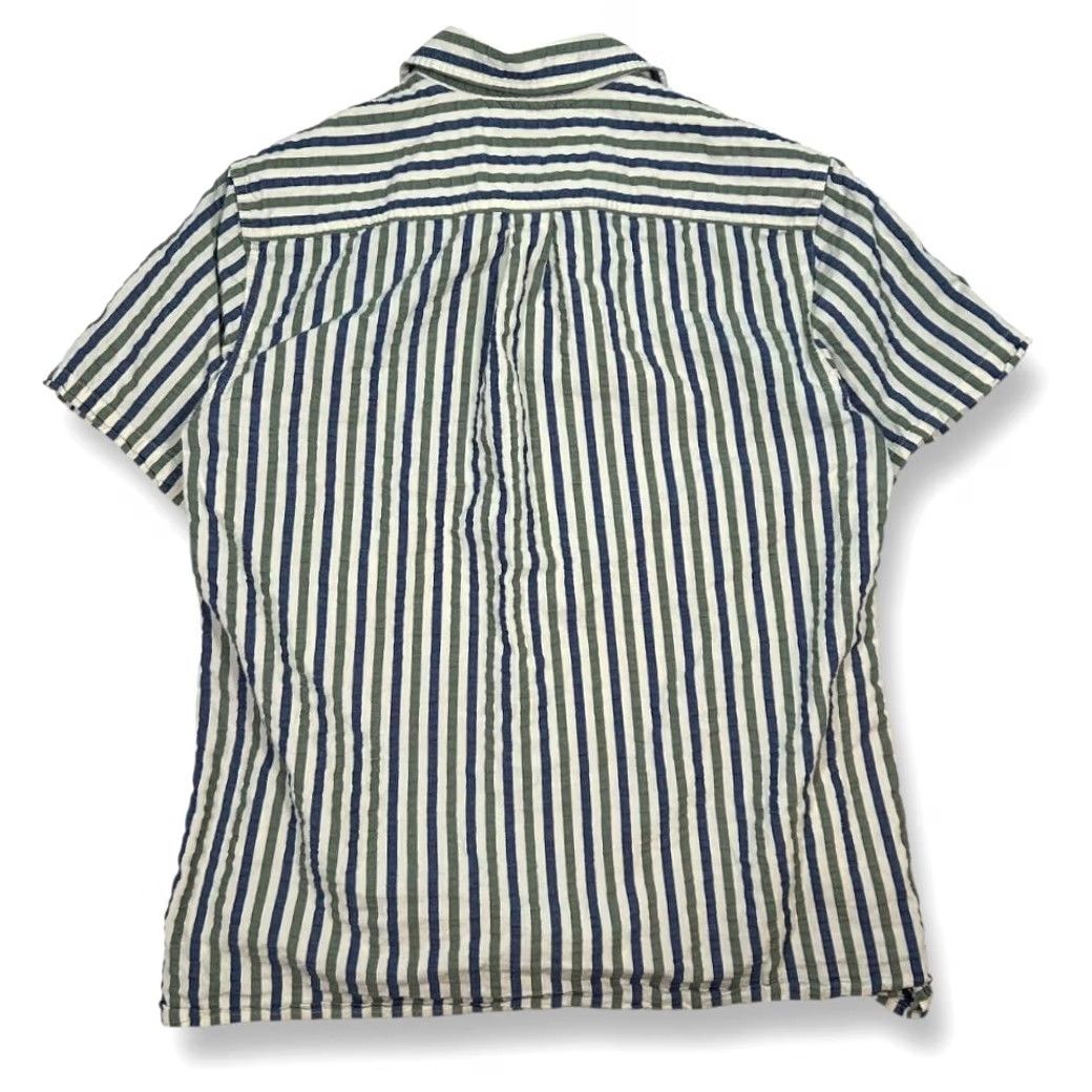 Vintage L.L. Bean Signature Mens Slim Fit Camp Shirt Short Sleeve Button Up Blue Striped Med Size US M / EU 48-50 / 2 - 3 Thumbnail