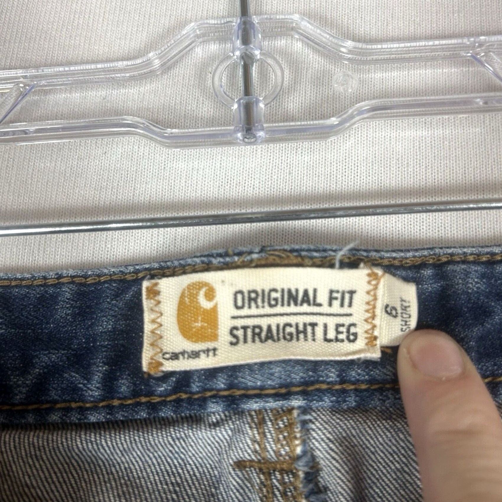 Carhartt Carhartt Jeans Womens 6 Short Blue Denim 6S STAINED Straight Jeans Carhartt Original Fit 5-Pocket Womens Size 28" / US 6 / IT 42 - 4 Thumbnail