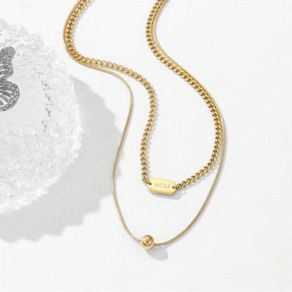 Other Women Stainless Steel Double Layer Necklace Size ONE SIZE - 4 Thumbnail