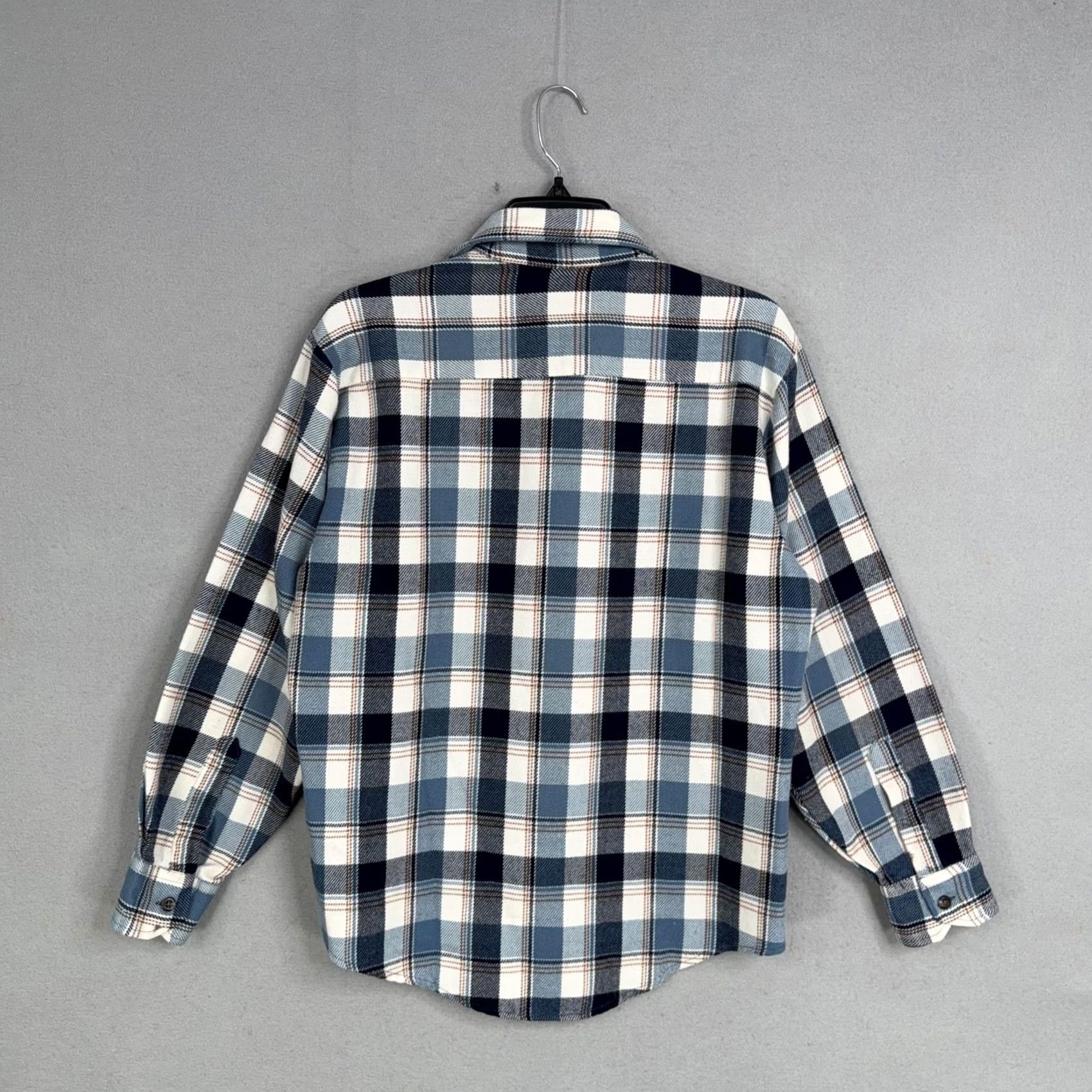 Sears VINTAGE Sears Shirt Mens M Blue Plaid Flannel Button Front Outdoor 80s 90s Womens Mens Girls Size US M / EU 48-50 / 2 - 6 Thumbnail