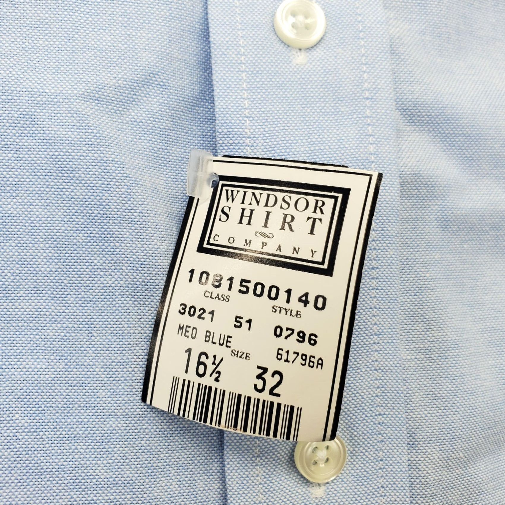 Vintage Windsor Dress Shirt Men 16.5 Blue Wrinkle Free Collar Button Down Formal Size 46R - 7 Thumbnail
