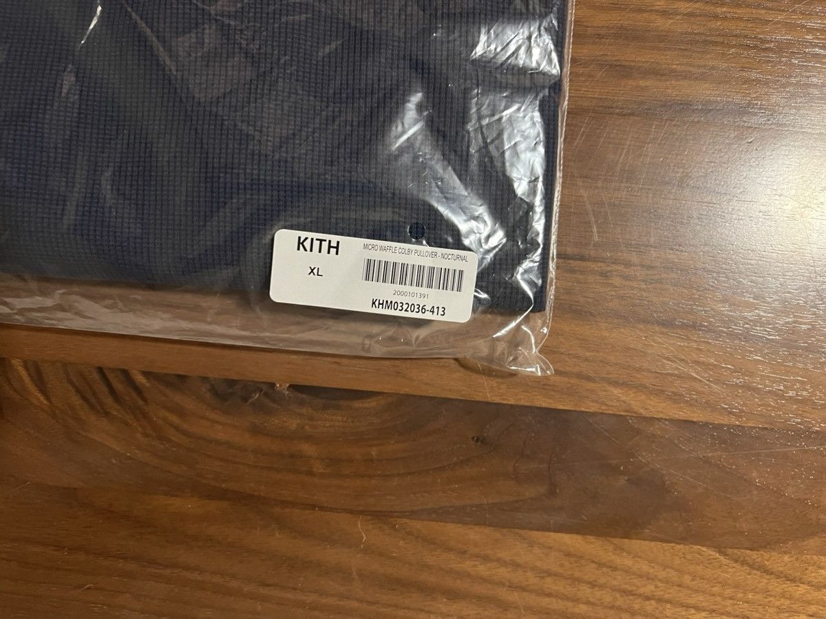 Kith Micro Waffle Colby Pullover in Nocturnal 2024 Size XL