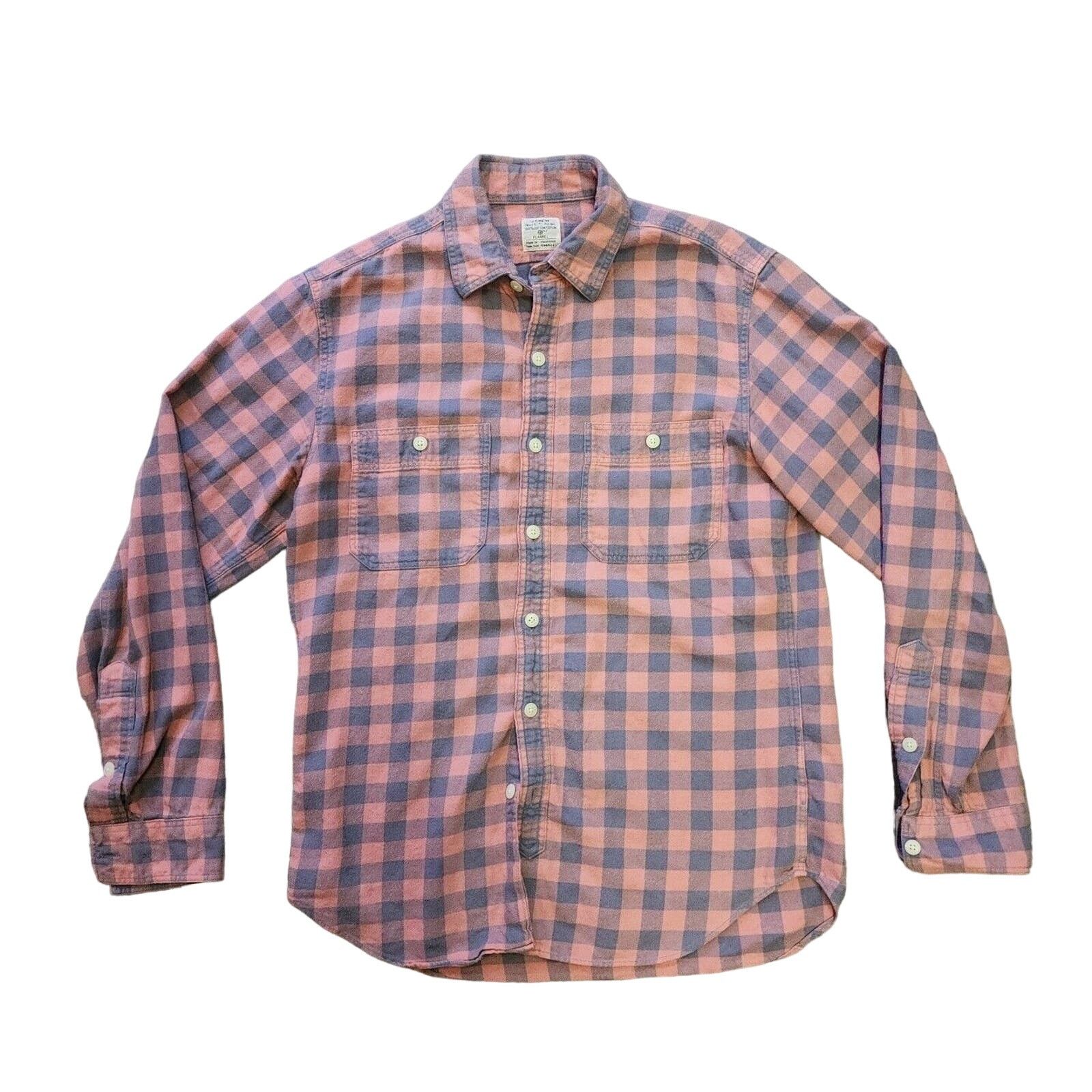 J.Crew J Crew Men's Sm Red Orange Blue Plaid Flannel Oxford Shirt Size US S / EU 44-46 / 1 - 1 Thumbnail