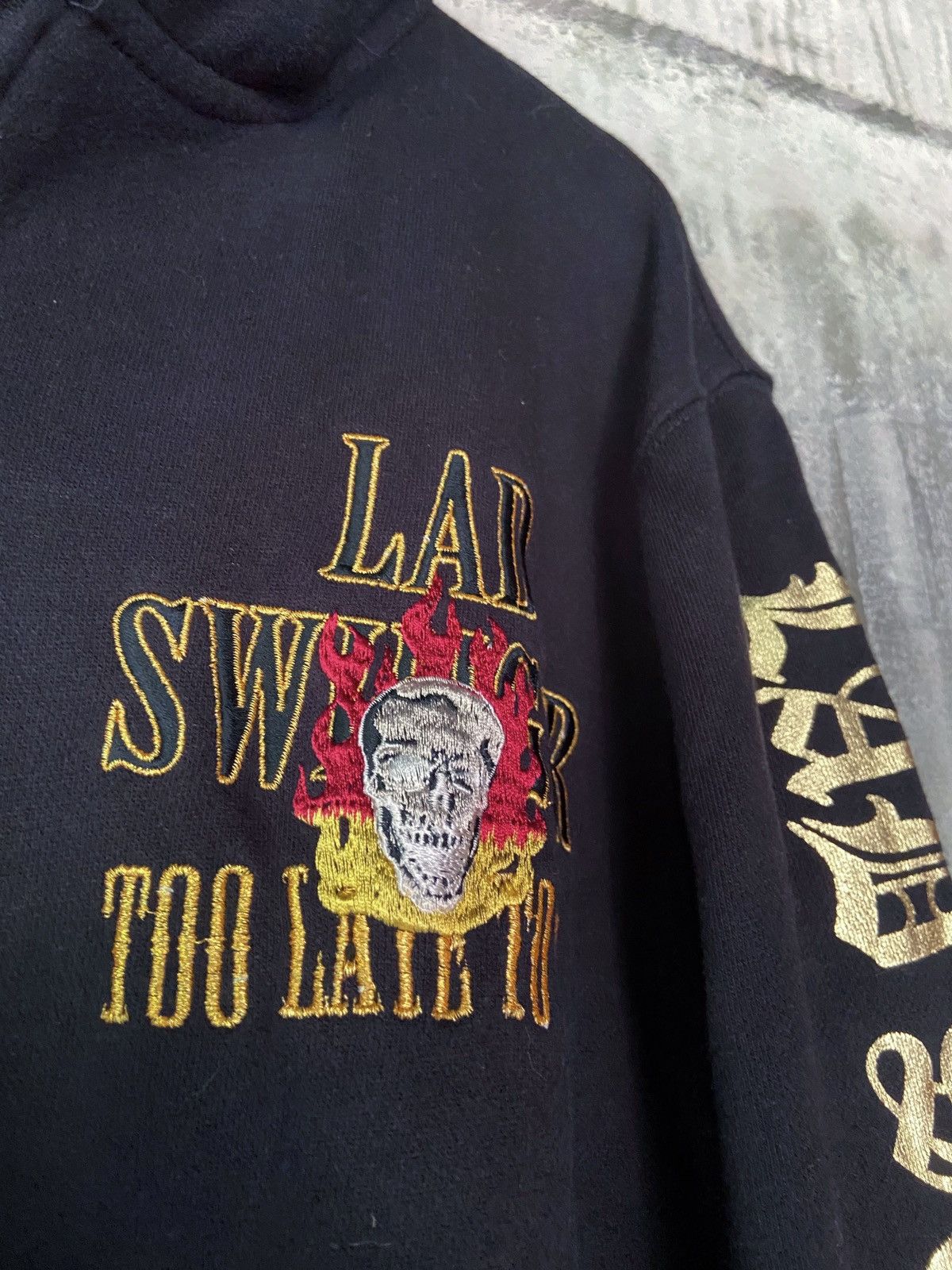 Beauty Beast × Hysteric Glamour × Japanese Brand LAD SWINGER TOO LATE TO DIE SKULL ZIP HOODIE Size US M / EU 48-50 / 2 - 7 Thumbnail
