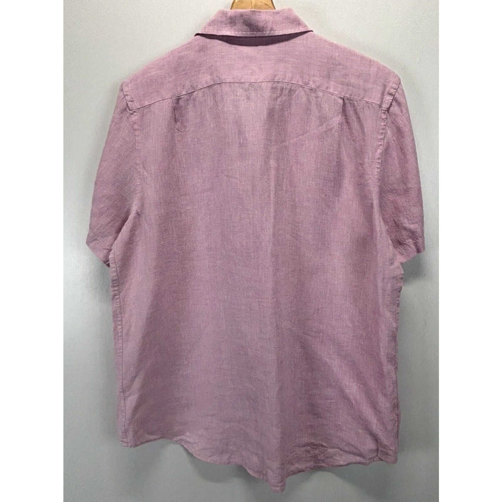 Saks Fifth Avenue Saks Fifth Avenue Linen Shirt Adult Extra Large Pink Short Sleeve Button Up Beach Size US XL / EU 56 / 4 - 2 Thumbnail