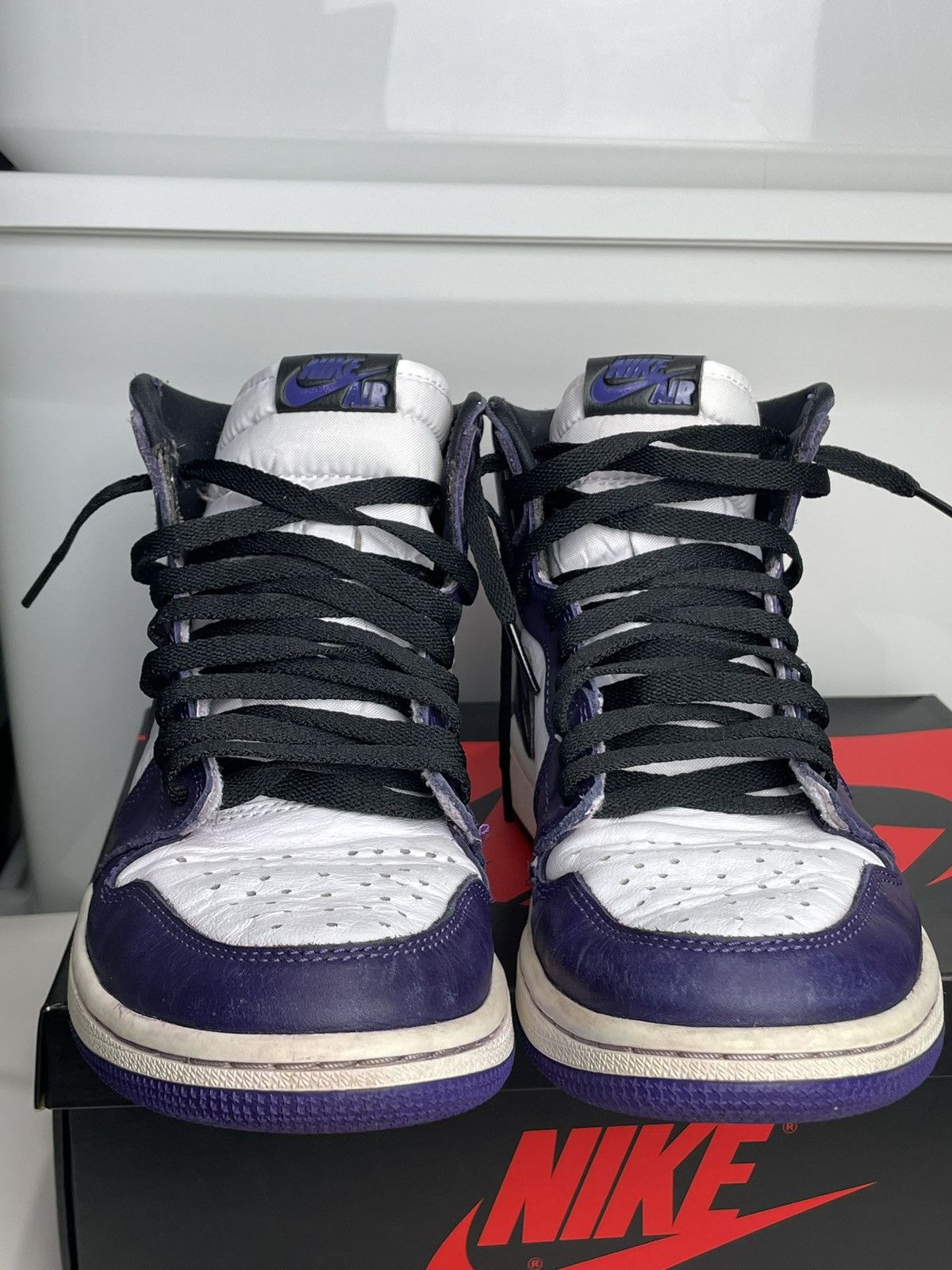 Nike Jordan 1 Court Purple 2.0 Size 8.5 Beat Nike OG Box/Laces Size US 8.5 / EU 41-42 - 6 Thumbnail