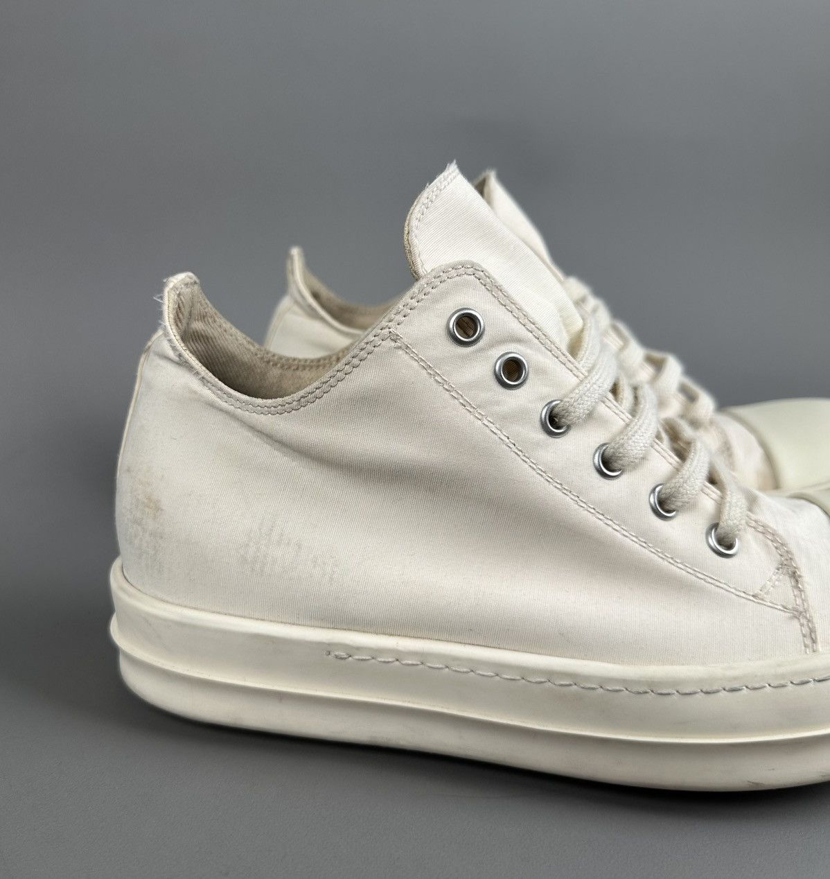 Rick Owens Rick Owens - Drkshdw Ramones Low Logo Patch - White Size US 7.5 / EU 40-41 - 5 Thumbnail