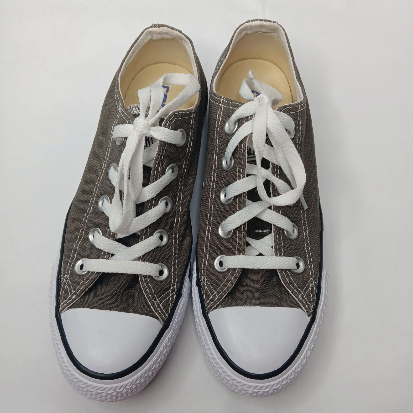 Converse Converse All Star Sneakers Low Base Gray Canvas Mens Womens 6 4 Lace Up Star Pattern Rubber Sole Shoes Size S / US 4 / IT 40 - 2 Thumbnail