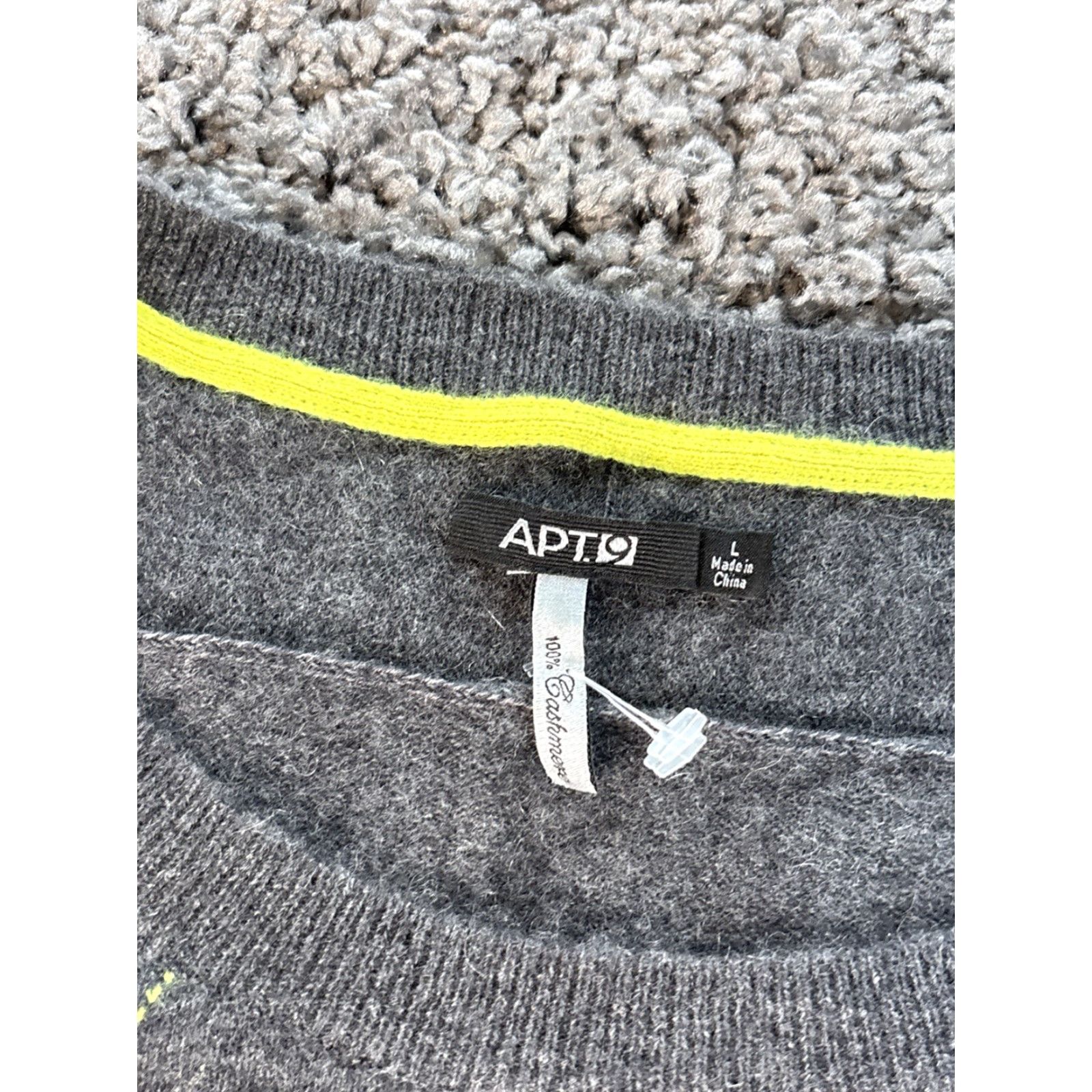 Apt. 9 Apt 9 Womens Sweater Pullover Argyle Cashmere Black L Preppy Knit Casual Fall Winter Spring Mens? Size L / US 10 / IT 46 - 4 Thumbnail