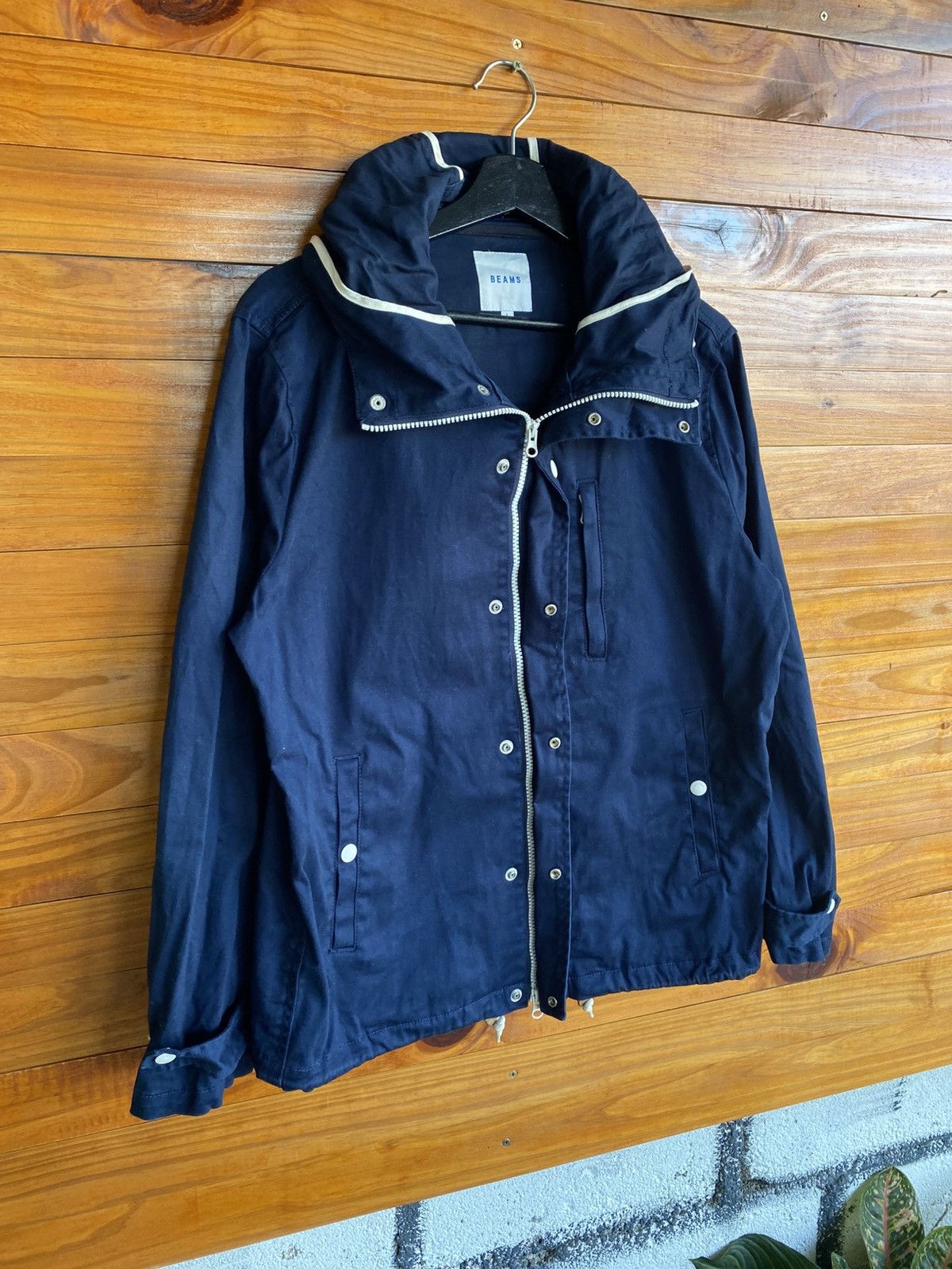 Beams Japan BEAMS Navy Hooded Jacket – Japanese Streetwear Classic Size US L / EU 52-54 / 3 - 4 Thumbnail