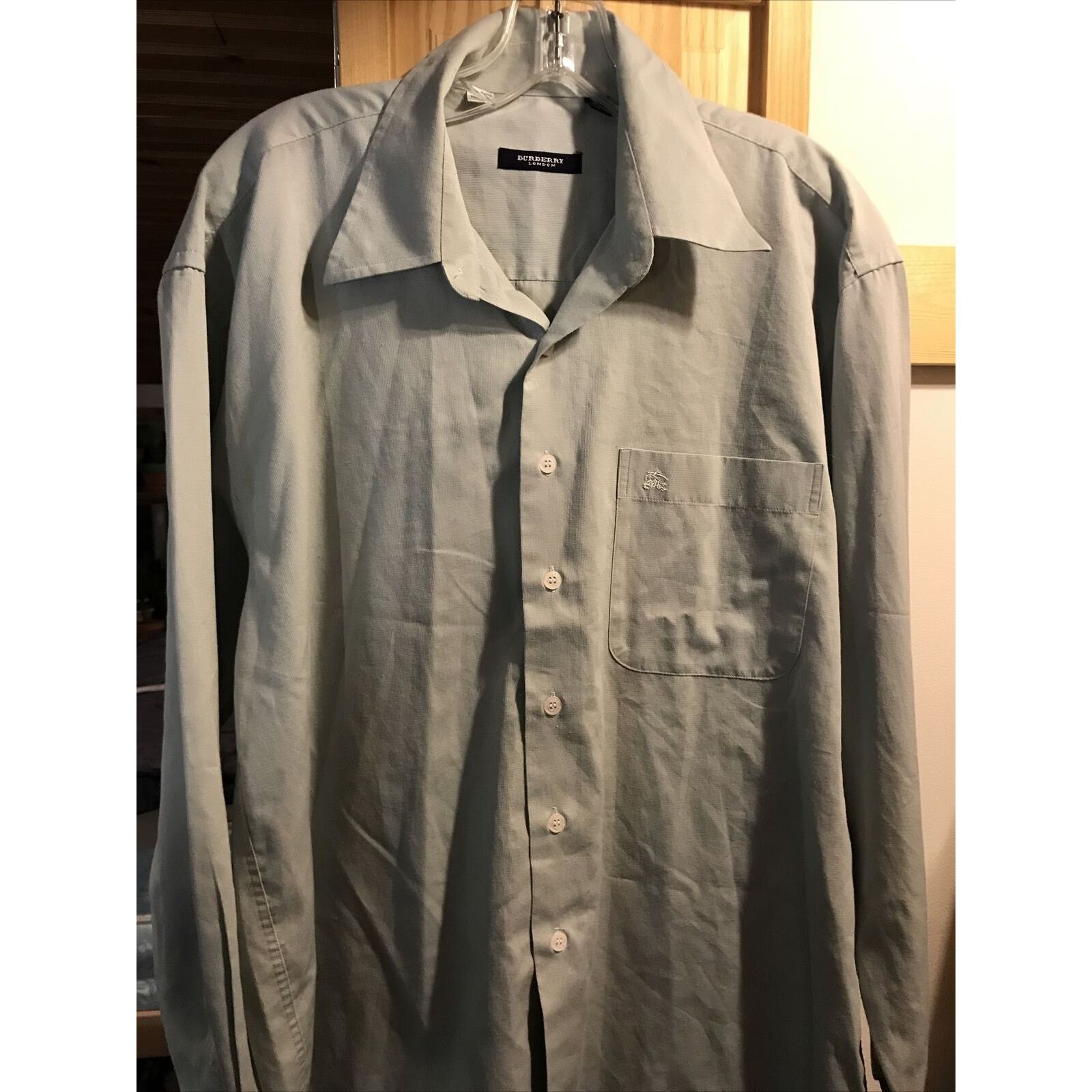 Burberry Burberry London Men’s XL Khaki 17-17.5 42-43 LS Cotton Shirt Size US XL / EU 56 / 4 - 10 Thumbnail