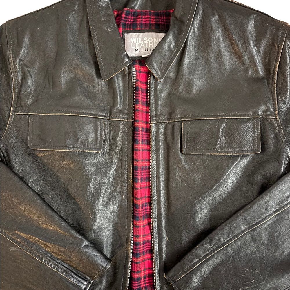 Wilsons Leather Wilson’s Leather Men’s Black Piped Jacket Size US L / EU 52-54 / 3 - 2 Thumbnail