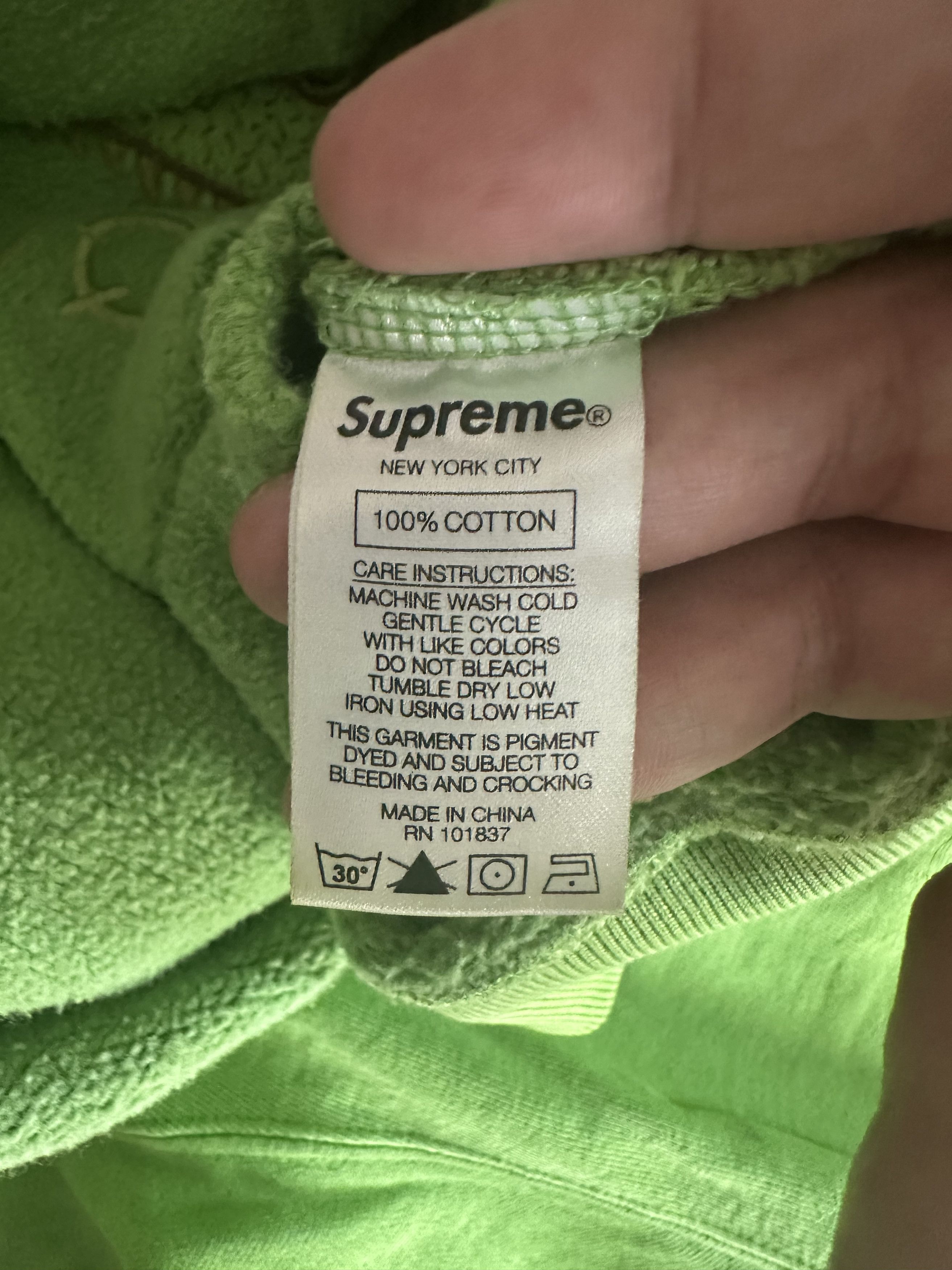 Supreme Supreme Hoodie Neon Green Size US L / EU 52-54 / 3 - 3 Thumbnail