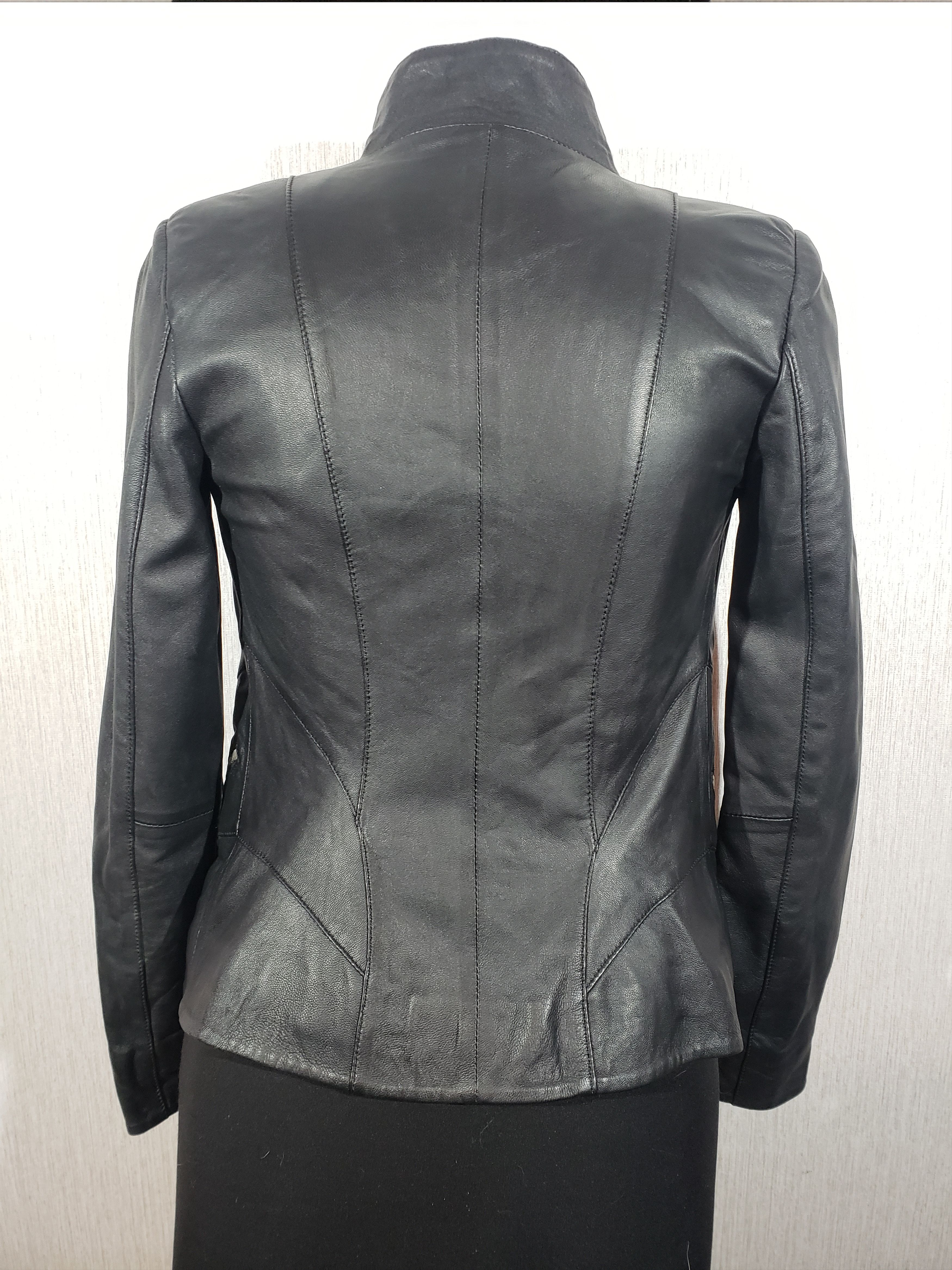 Other Black women's leather sports jacket. Size XS / US 0-2 / IT 36-38 - 4 Thumbnail