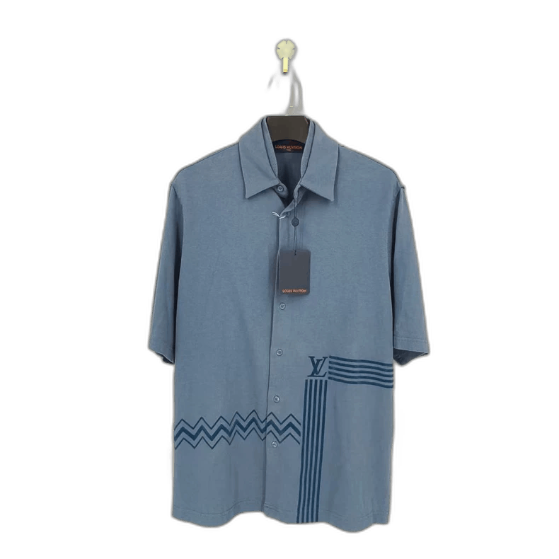 Louis Vuitton louis vuitton blue logo print short sleeve shirt-2507 Size US S / EU 44-46 / 1 - 1 Thumbnail