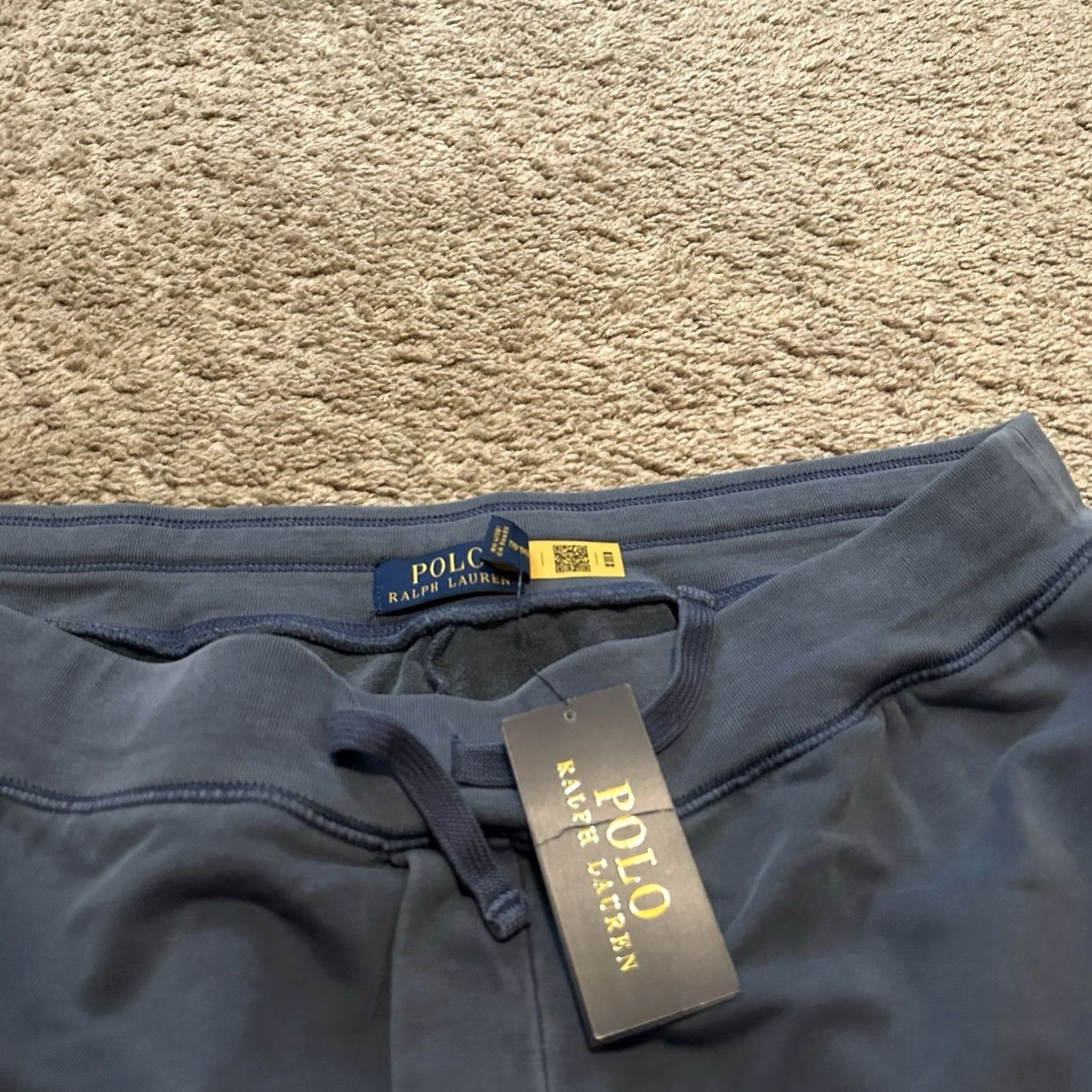 Polo Ralph Lauren VINTAGE Polo Ralph Lauren Shorts Mens 2XLT Fleece Navy Pockets Drawstring Elastic Waist 10 In Inseam Regular Logo Sports Preppy Cotton Blend Size US XXL / EU 58 / 5 - 3 Thumbnail